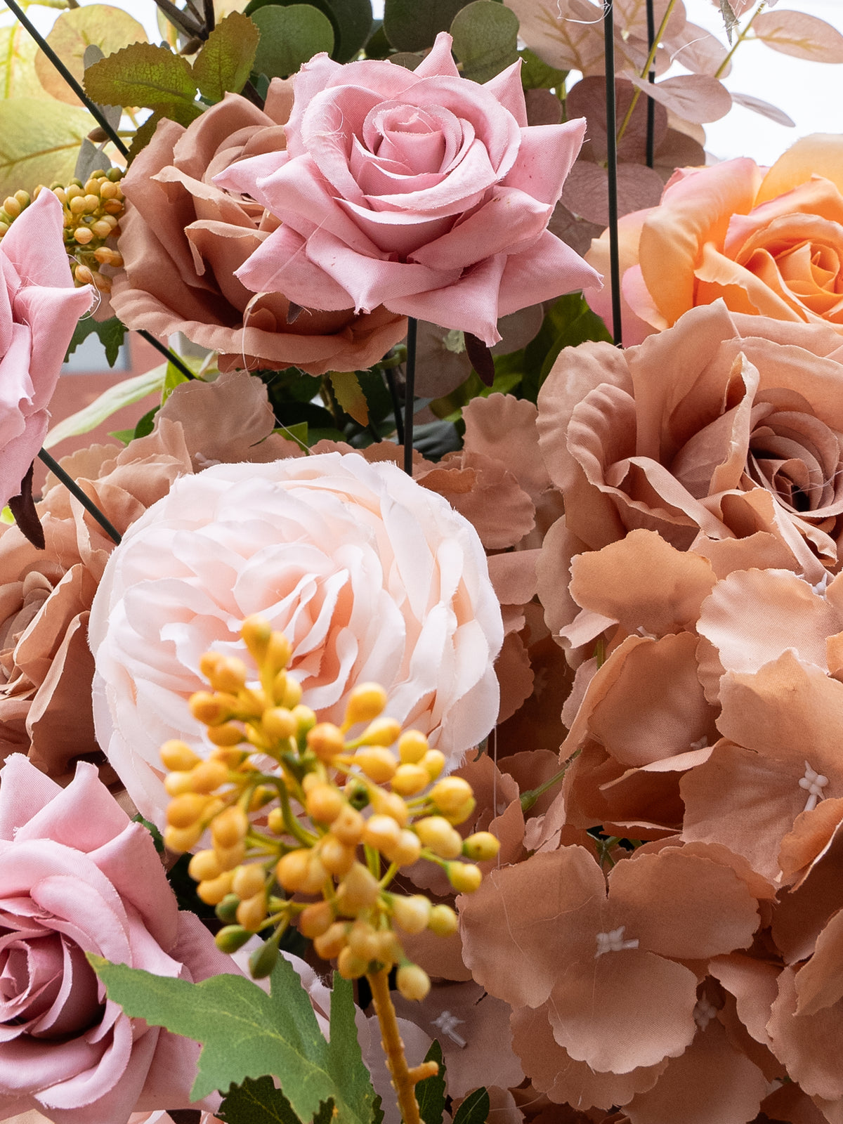 Vanya: Mix Color Rose Wedding Background Arch KT Backdrop Decorative Flower Row Excludes Frame