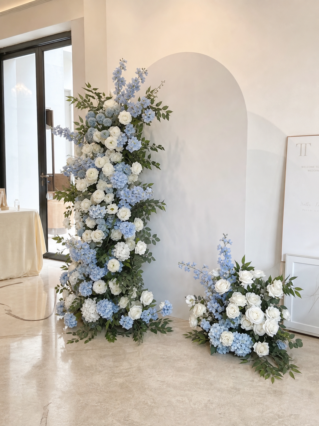 Verenna: Wedding Background Arch Pillar Decorative Flower Row Excluding Frame