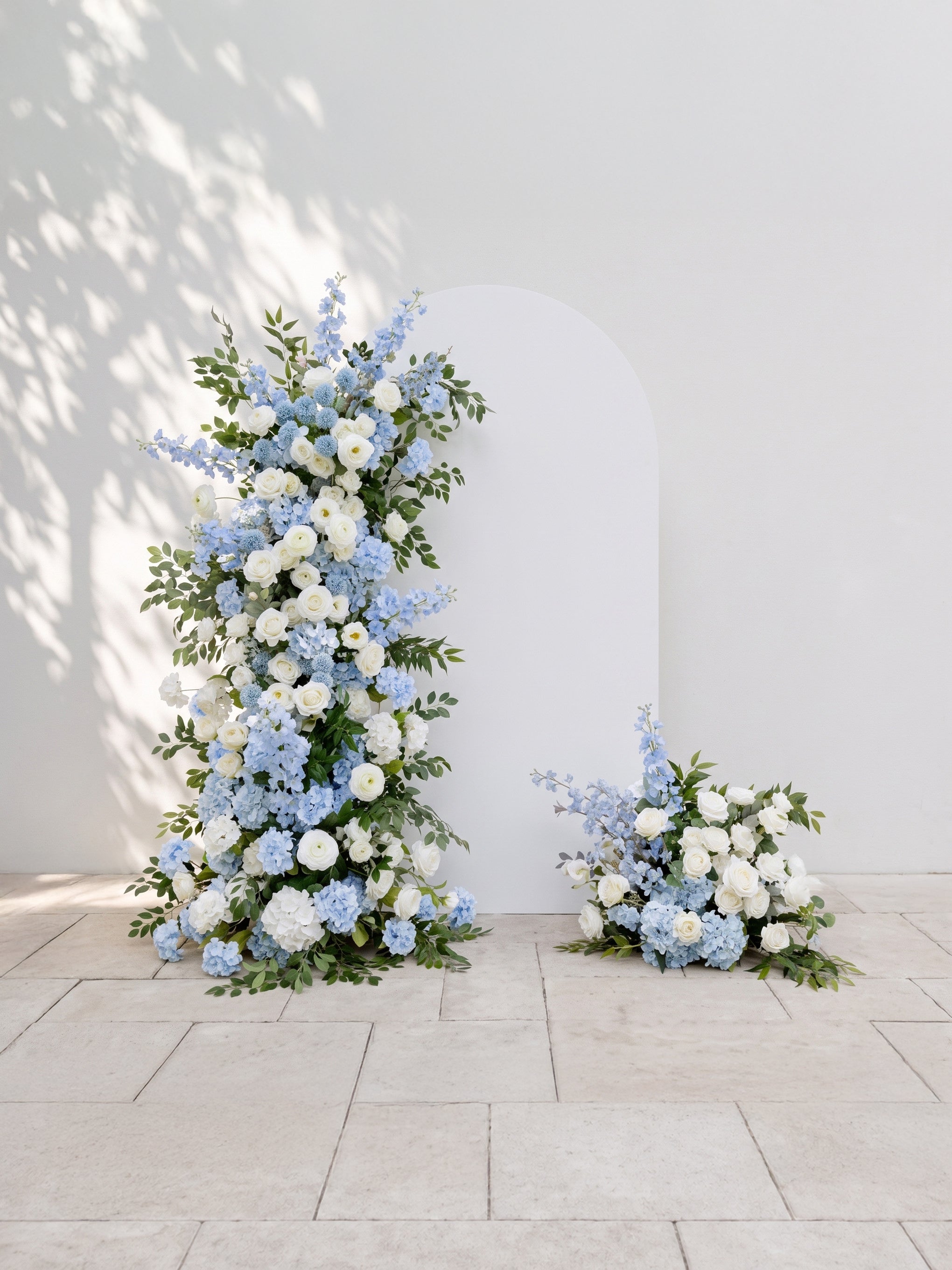 Verenna: Wedding Background Arch Pillar Decorative Flower Row Excluding Frame — front view