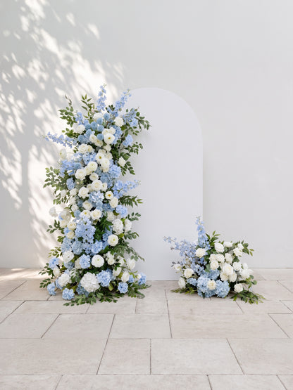 Verenna: Wedding Background Arch Pillar Decorative Flower Row Excluding Frame — front view