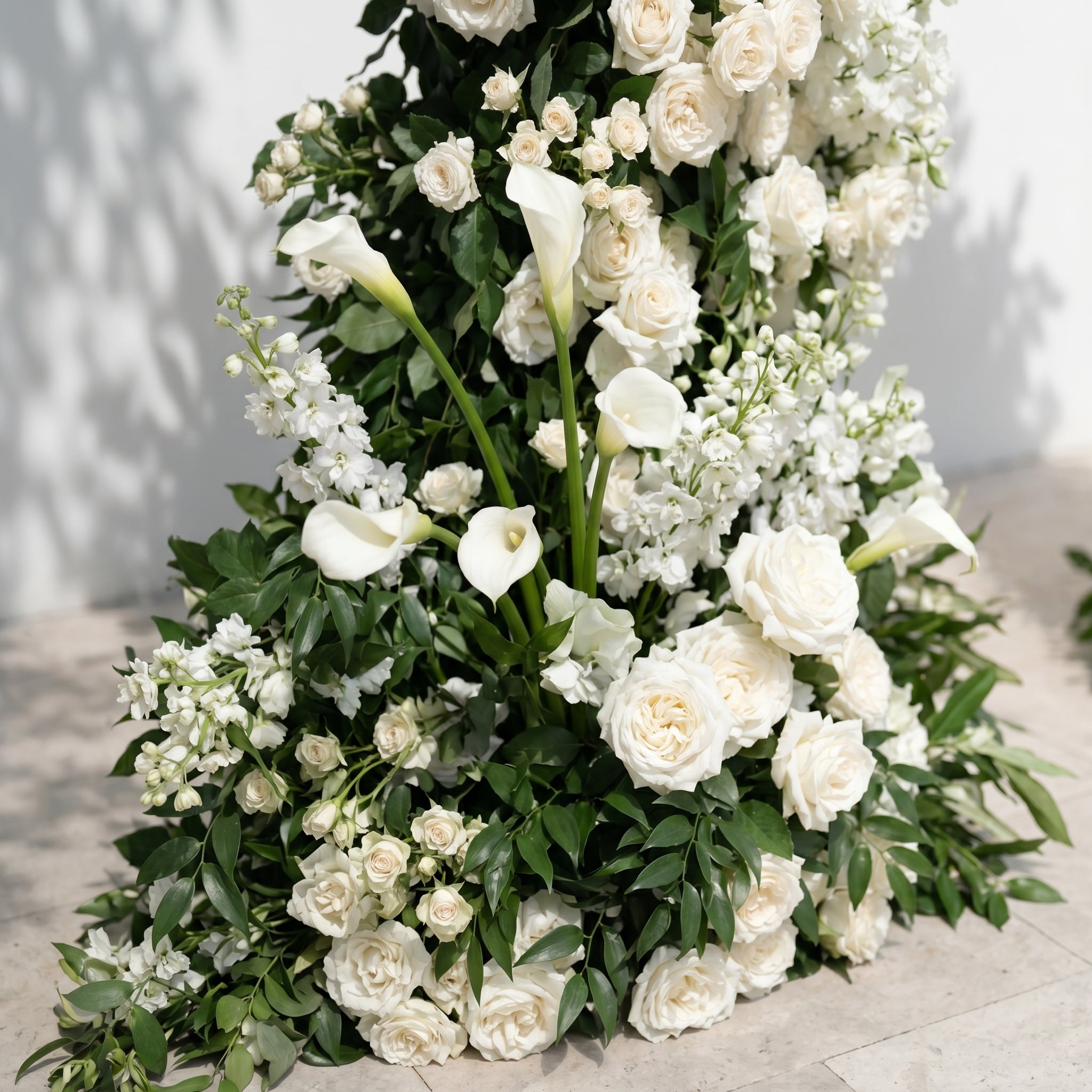 Vesperelia Flower Arch: Classic Luxury White&amp;Green Flower Arch for Outdoor and Church Weddings&amp;Events Decoration Incuding Frame