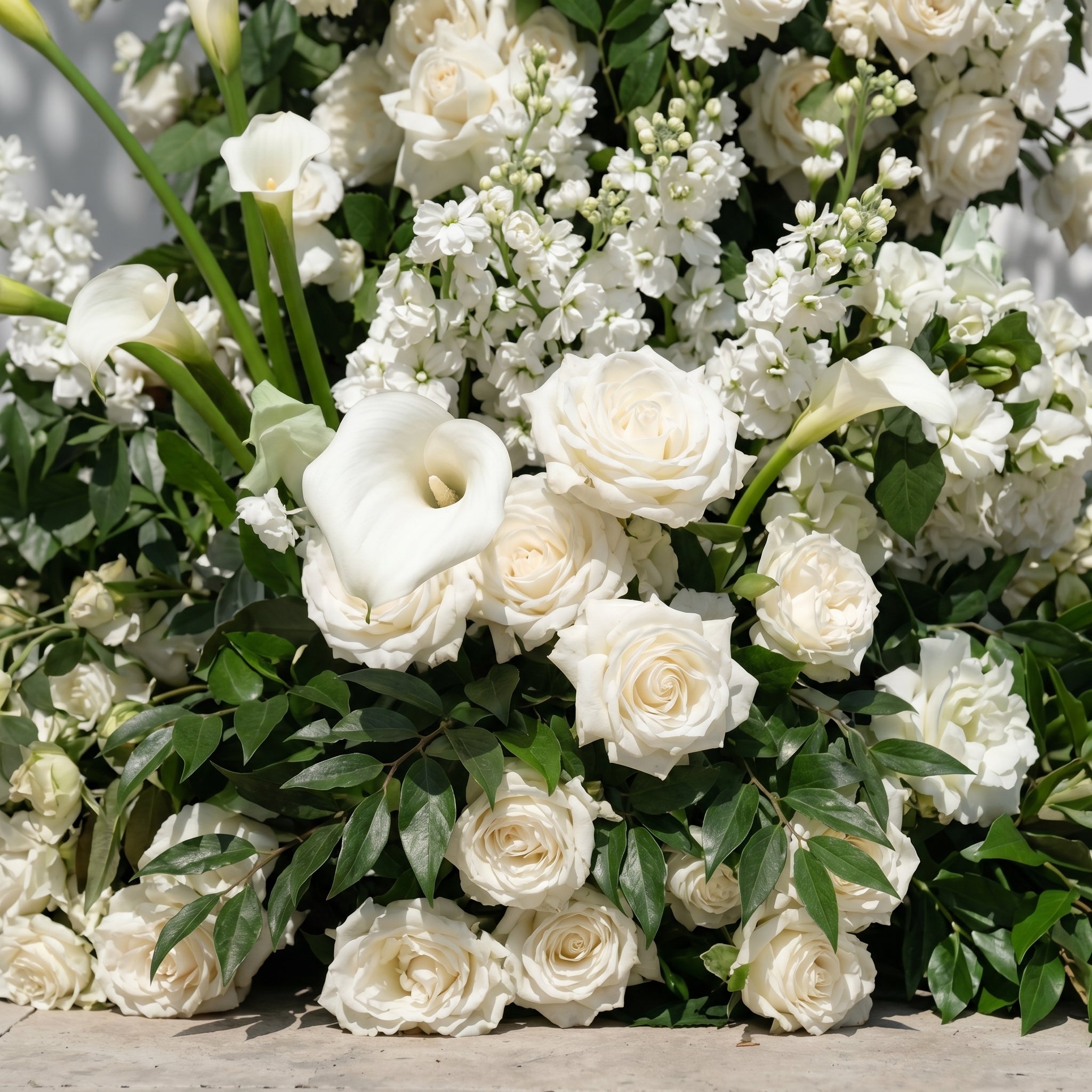 Vesperelia Flower Arch: Classic Luxury White&amp;Green Flower Arch for Outdoor and Church Weddings&amp;Events Decoration Incuding Frame