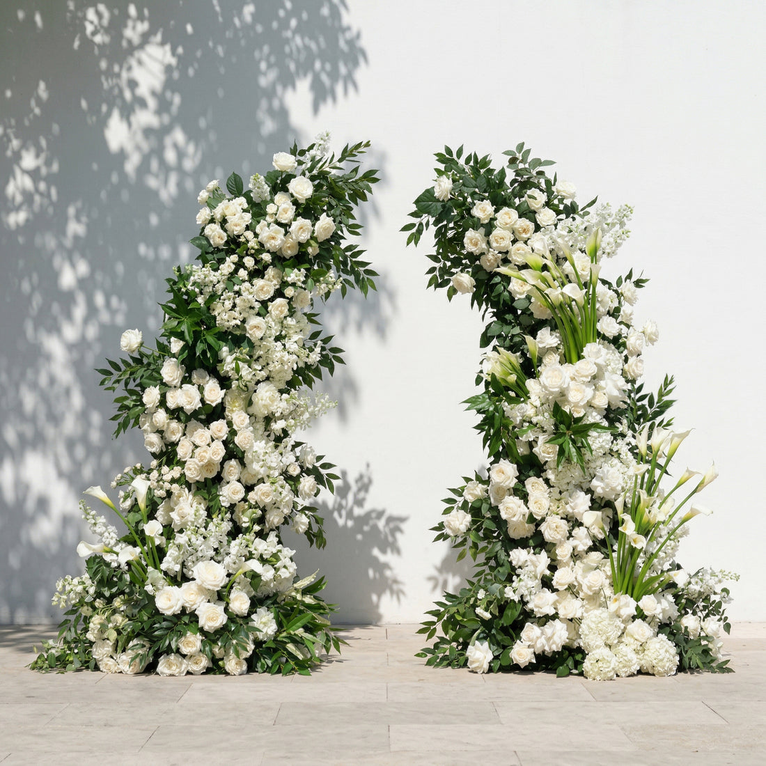 Vesperelia Flower Arch: Classic Luxury White&amp;Green Flower Arch for Outdoor and Church Weddings&amp;Events Decoration Incuding Frame
