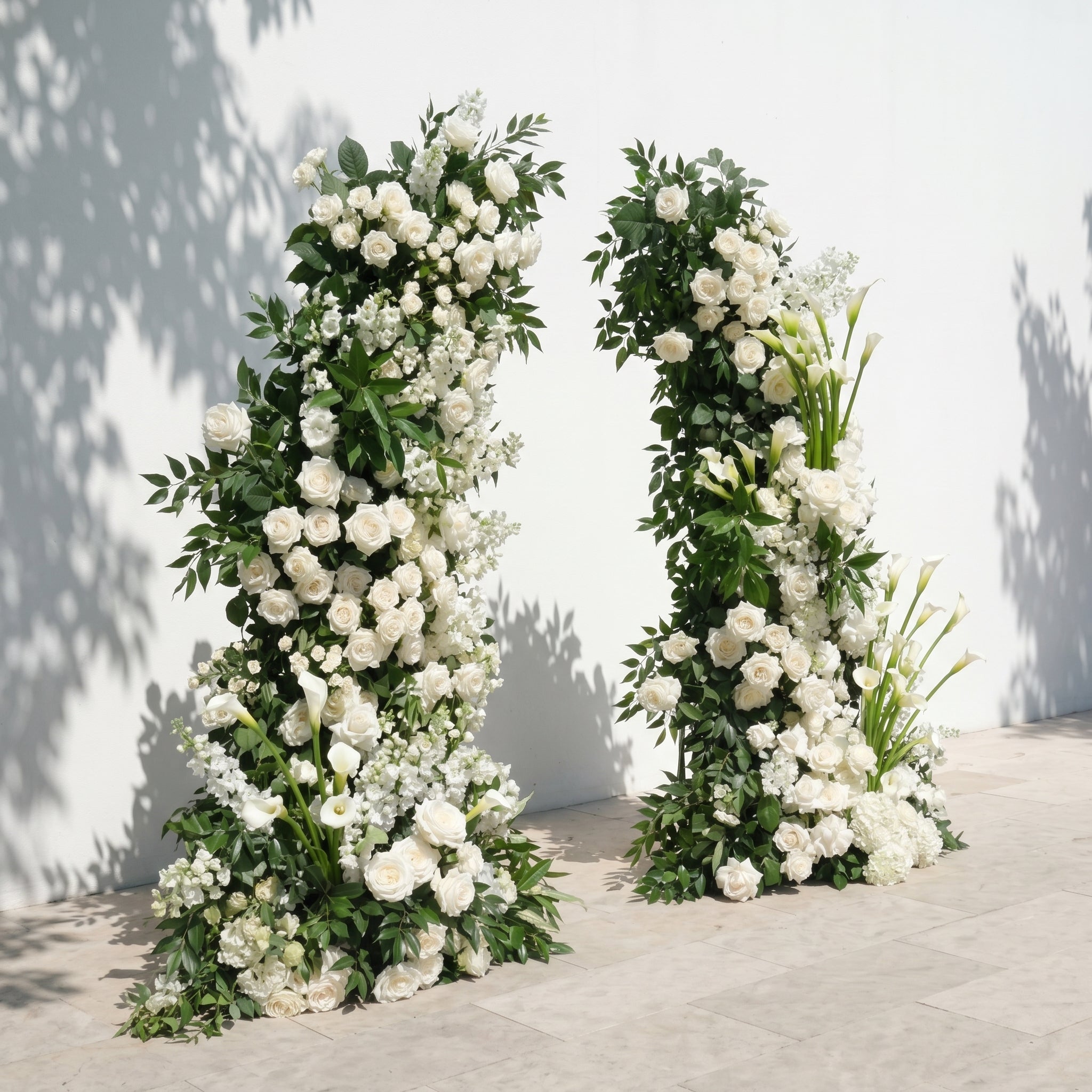 Vesperelia Flower Arch: Classic Luxury White&amp;Green Flower Arch for Outdoor and Church Weddings&amp;Events Decoration Incuding Frame