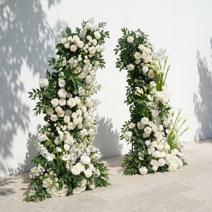 Vesperelia Flower Arch: Classic Luxury White&amp;Green Flower Arch for Outdoor and Church Weddings&amp;Events Decoration Incuding Frame