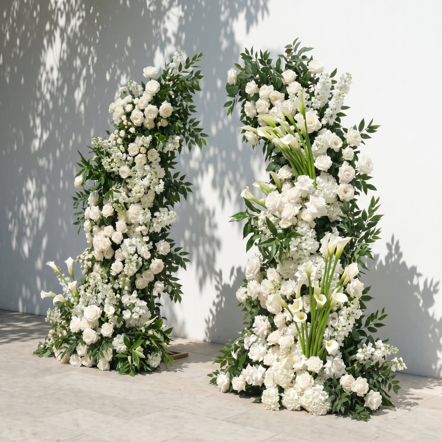Vesperelia Flower Arch: Classic Luxury White&amp;Green Flower Arch for Outdoor and Church Weddings&amp;Events Decoration Incuding Frame
