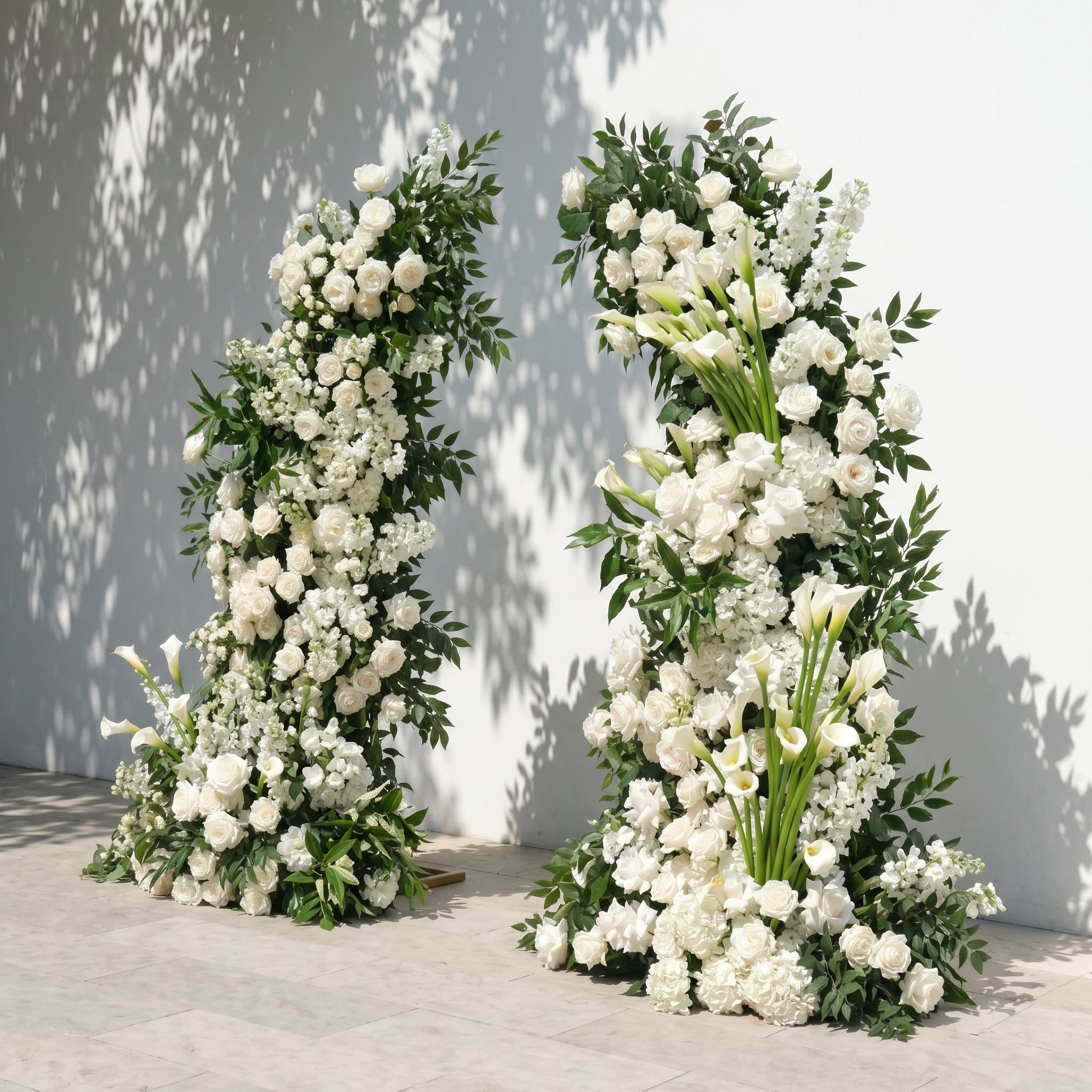 Vesperelia Flower Arch: Classic Luxury White&amp;Green Flower Arch for Outdoor and Church Weddings&amp;Events Decoration Incuding Frame