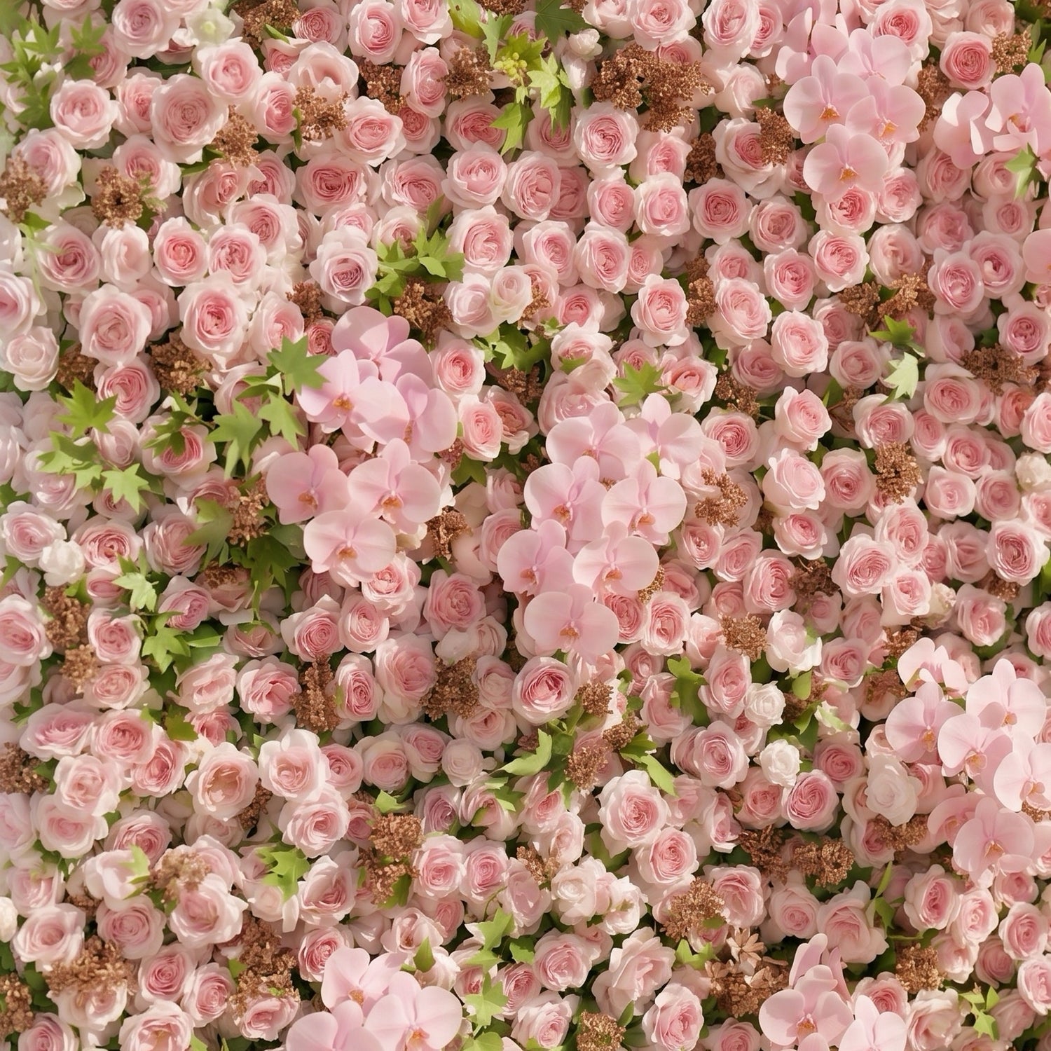 Vesperlyn: Classic 5D Pink Roses Flower wall with Pink Orchid and Greenery for Wedding&amp;Event Decor vesperlyn detail 1