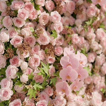 Vesperlyn: Classic 5D Pink Roses Flower wall with Pink Orchid and Greenery for Wedding&amp;Event Decor vesperlyn detail 2
