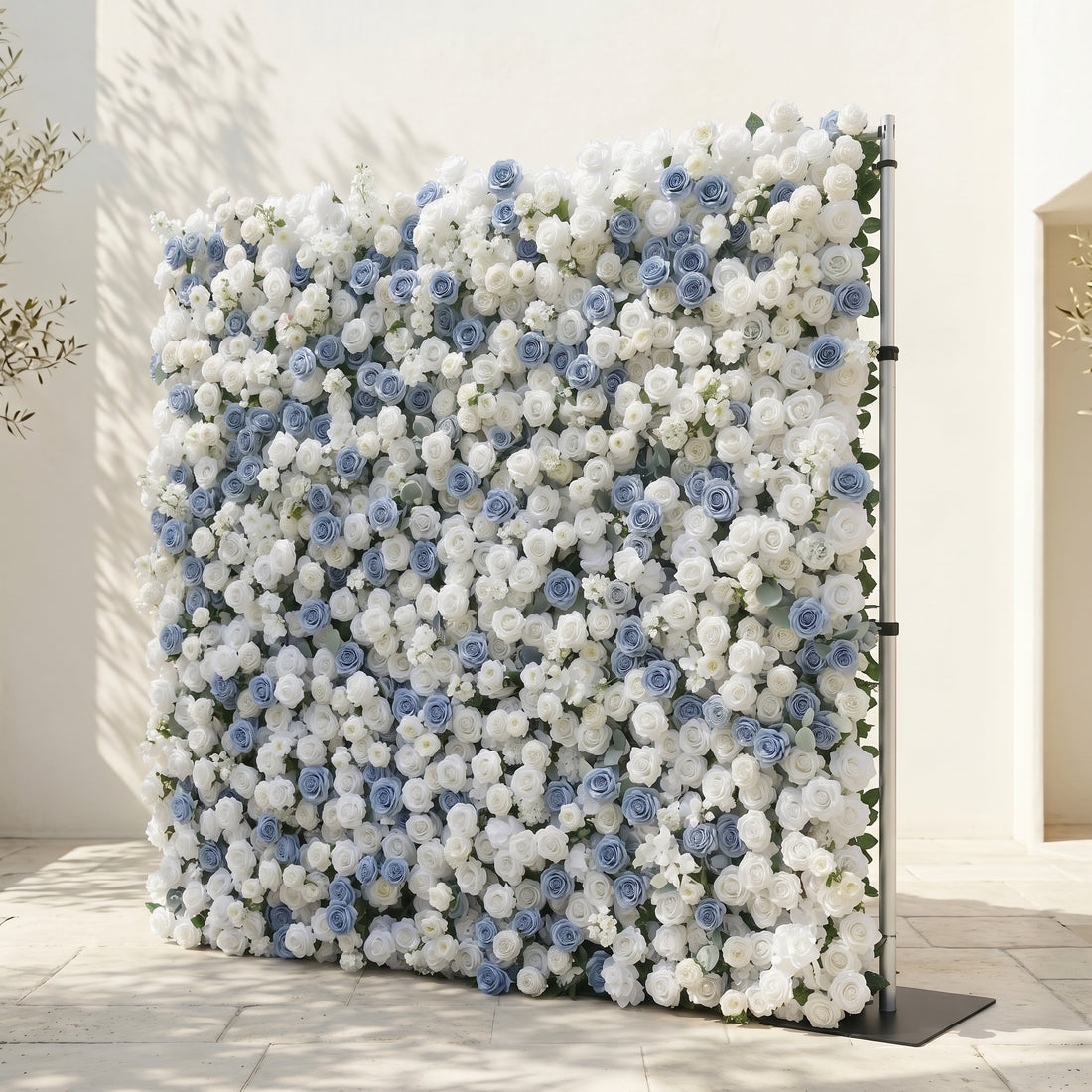Violavia:Classic Luxury 5D Blue&amp;White roses Flower wall for Wedding&amp;Event Decor violavia right