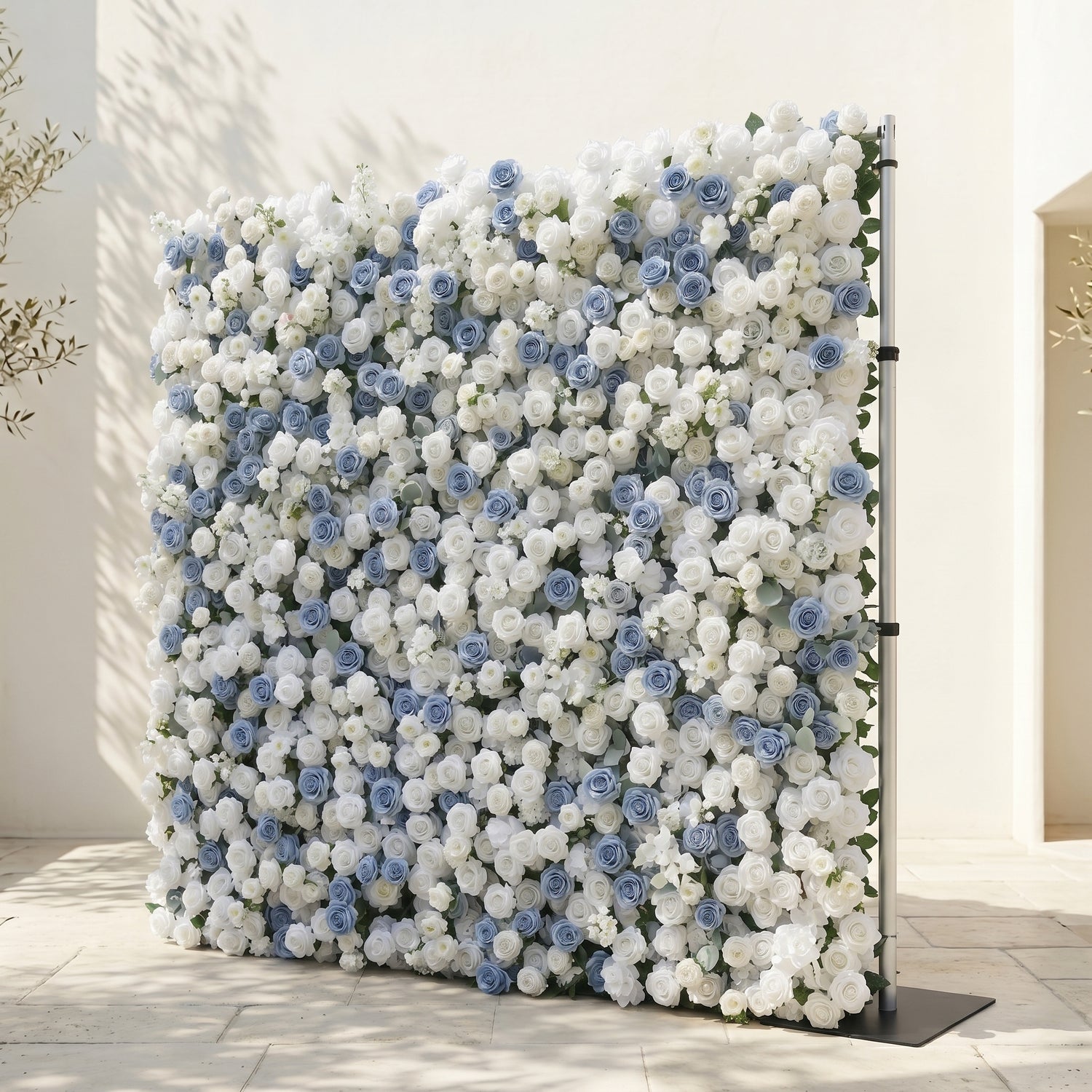 Violavia:Classic Luxury 5D Blue&amp;White roses Flower wall for Wedding&amp;Event Decor violavia right