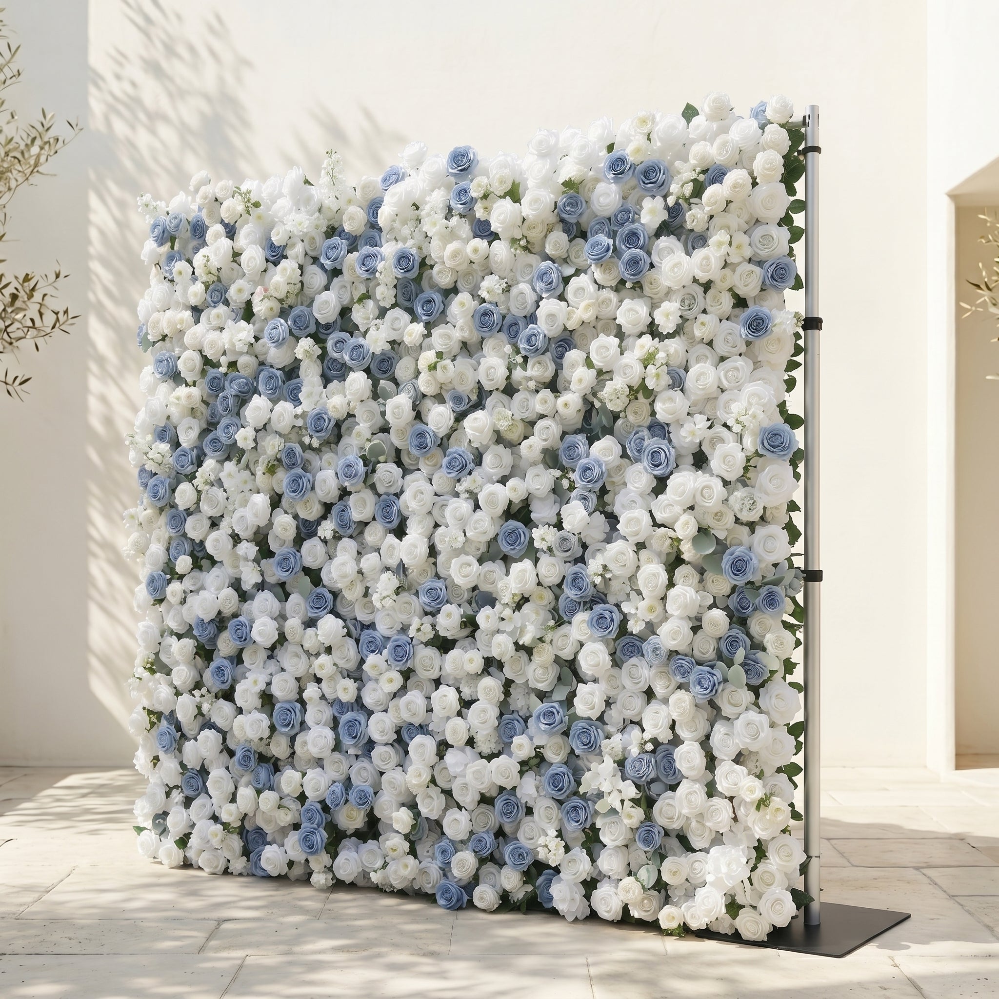 Violavia:Classic Luxury 5D Blue&amp;White roses Flower wall for Wedding&amp;Event Decor violavia right