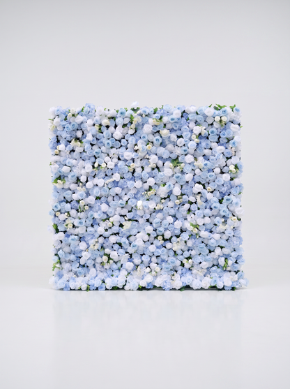 Violenna 5D Fabric Artificial rolling up curtain flower wall — white background view
