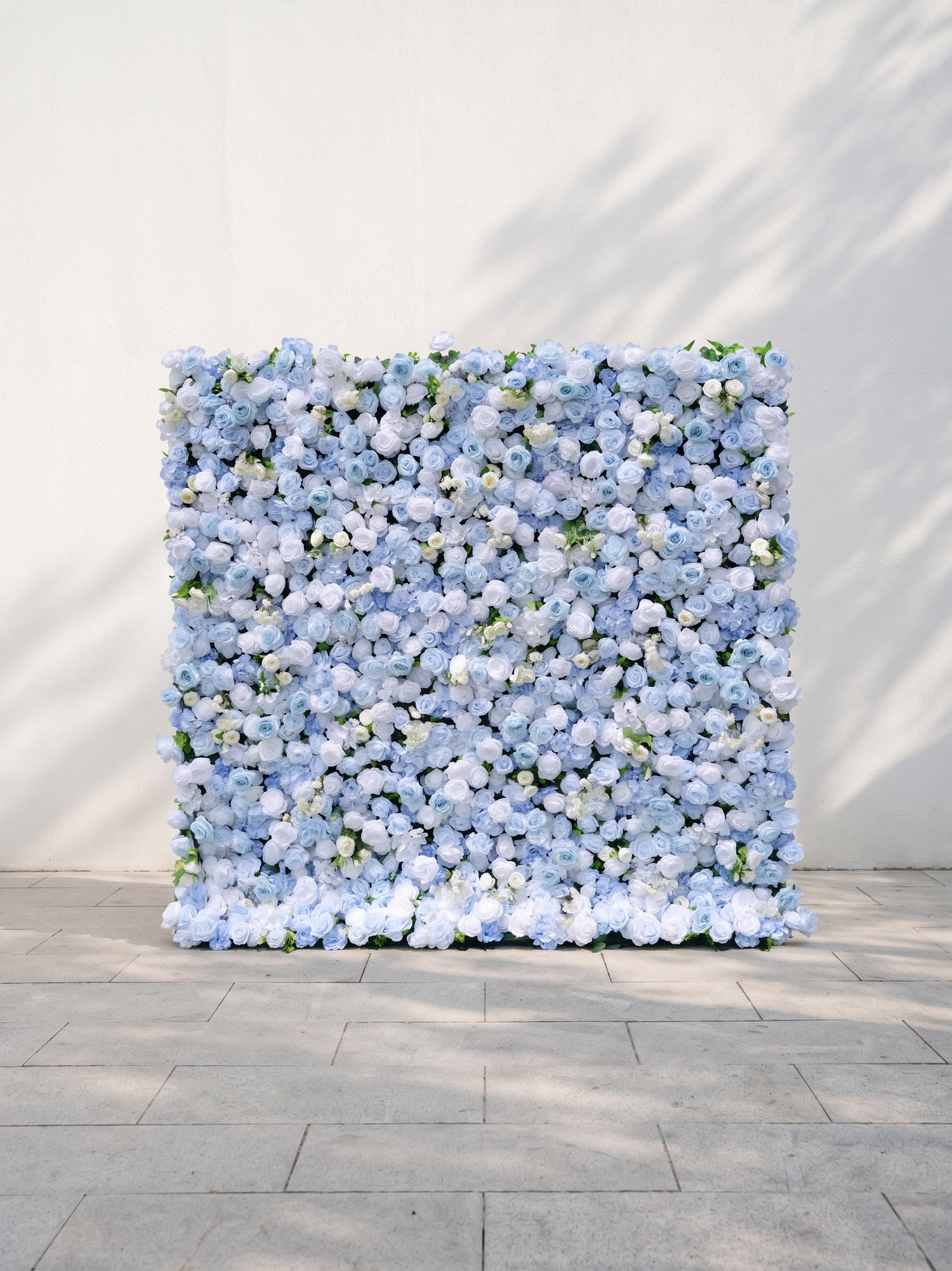 Violenna 5D Fabric Artificial rolling up curtain flower wall — front view
