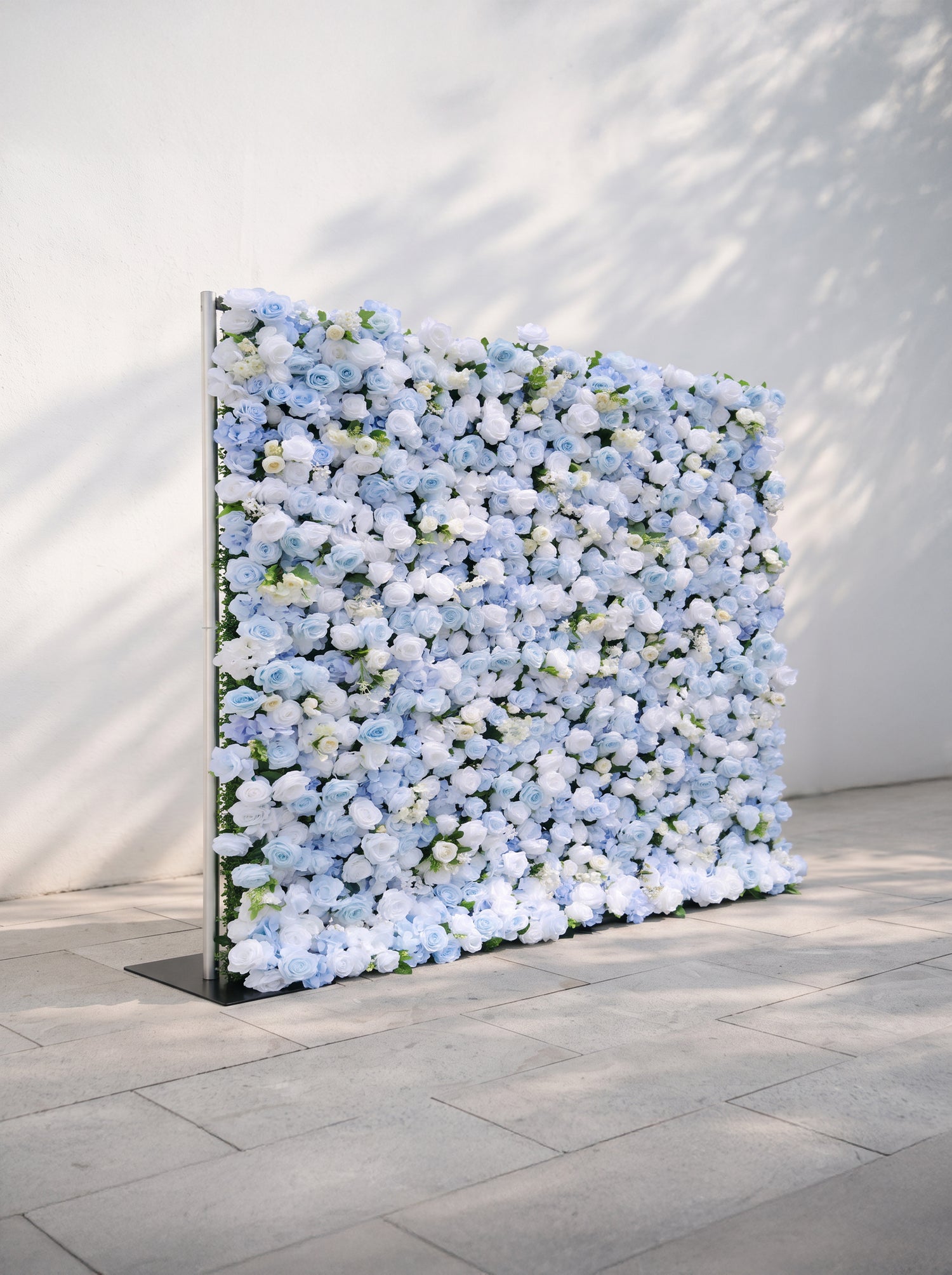 Violenna 5D Fabric Artificial rolling up curtain flower wall — left view