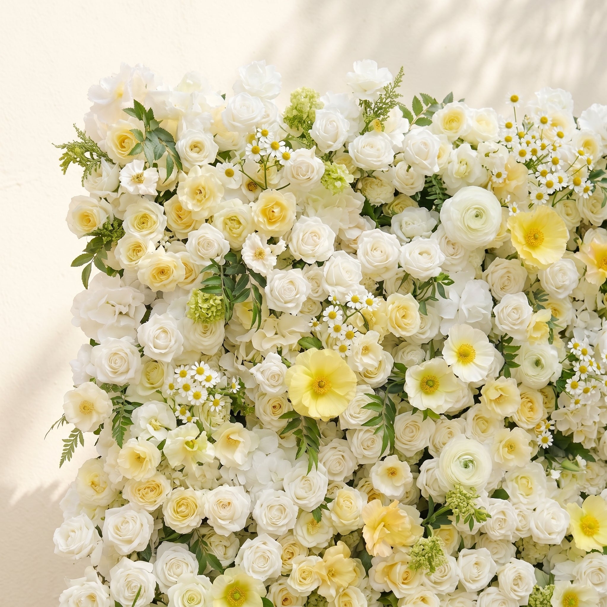 Violina:Luxury 5D White&amp;Yellow Flower Wall Roll-Up Wedding Backdrop for Wedding and Event Decoration violina detail 2