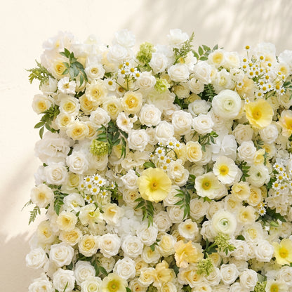 Violina:Luxury 5D White&amp;Yellow Flower Wall Roll-Up Wedding Backdrop for Wedding and Event Decoration violina detail 2