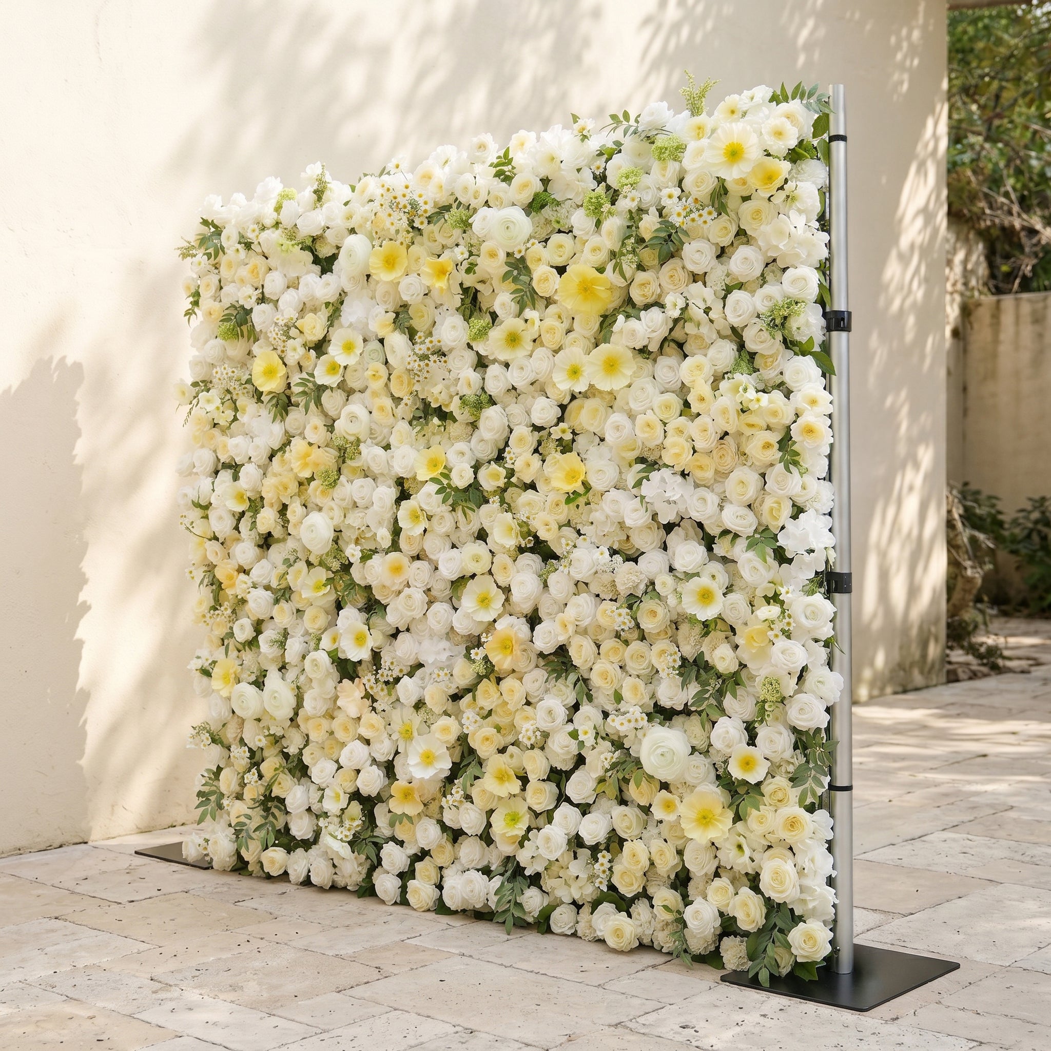 Violina:Luxury 5D White&amp;Yellow Flower Wall Roll-Up Wedding Backdrop for Wedding and Event Decoration violina right