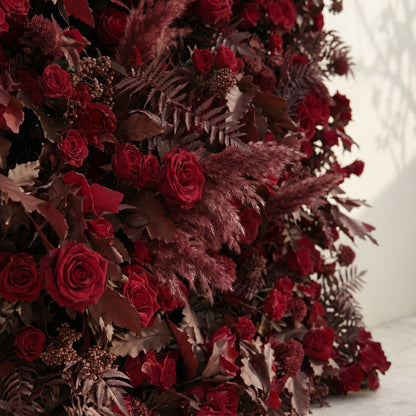 Violliane:Classic Luxury 5D Deep Red roses Flower wall for Wedding&amp;Event Decor violliane detail 3