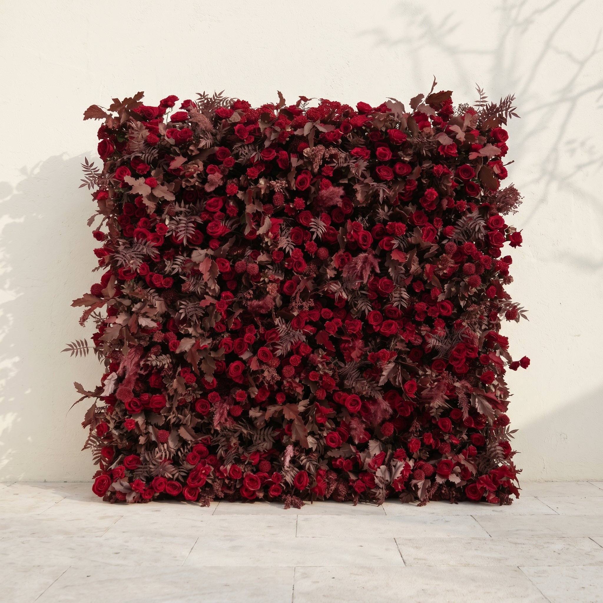 Violliane:Classic Luxury 5D Deep Red roses Flower wall for Wedding&amp;Event Decor violliane front
