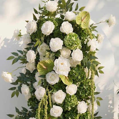 White Green Rose Calla Lily Wedding Background Arch Pillar Decorative Flower Row Excluding Frame