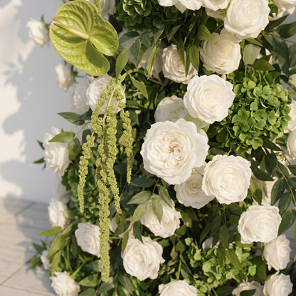 White Green Rose Calla Lily Wedding Background Arch Pillar Decorative Flower Row Excluding Frame