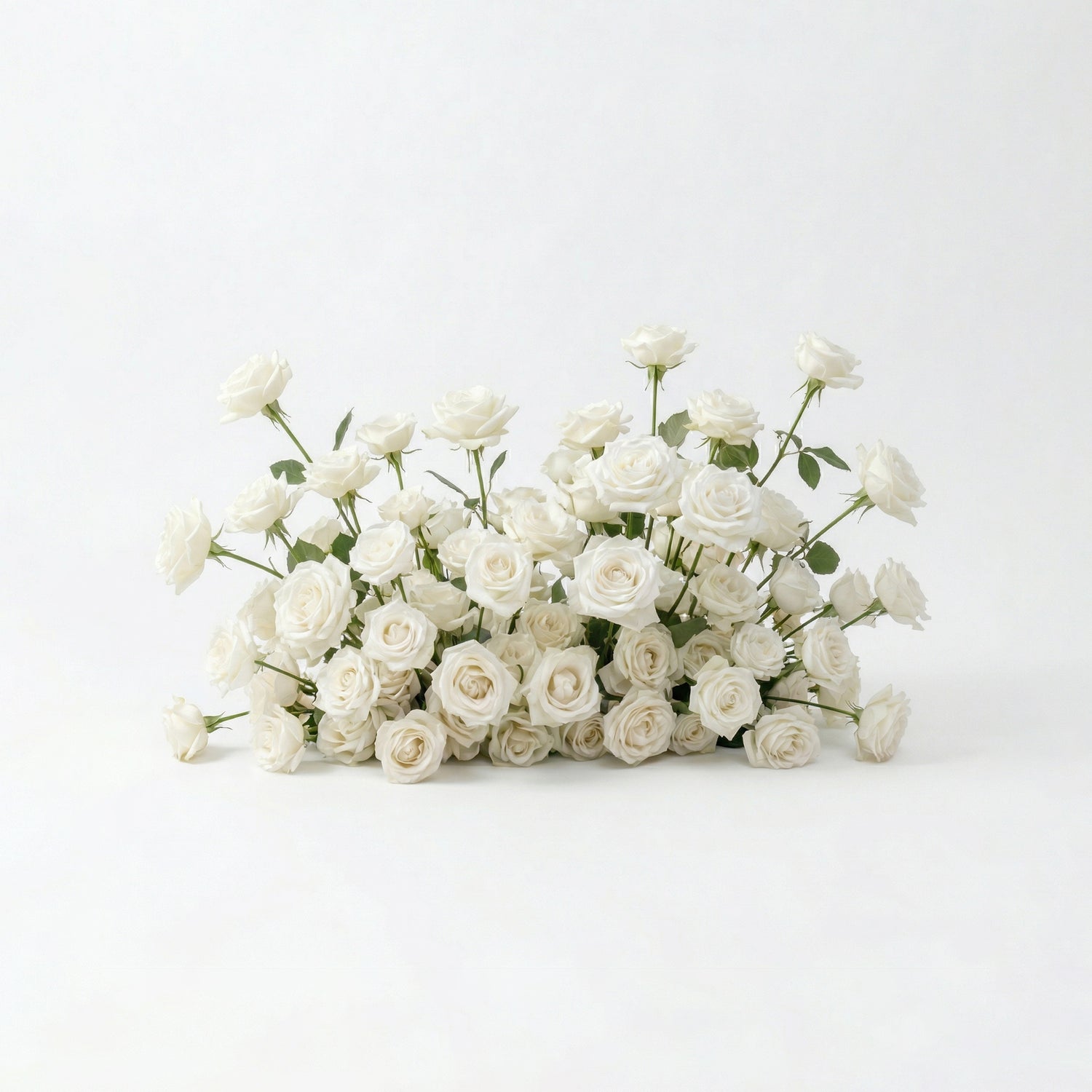 Virellea: Heart-Shaped Pure White Silk Rose Flower Arch Arrangement for Elegant Wedding Ceremonies