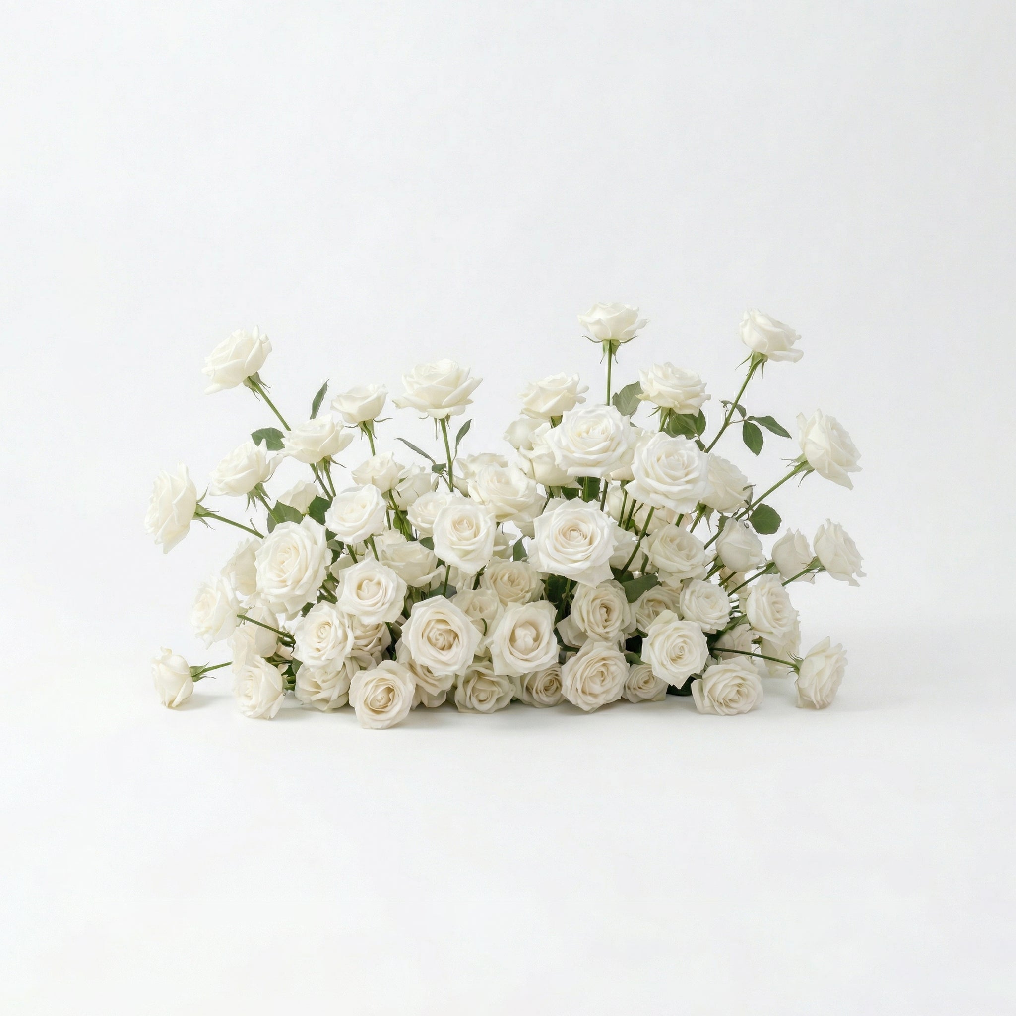 Virellea: Heart-Shaped Pure White Silk Rose Flower Arch Arrangement for Elegant Wedding Ceremonies