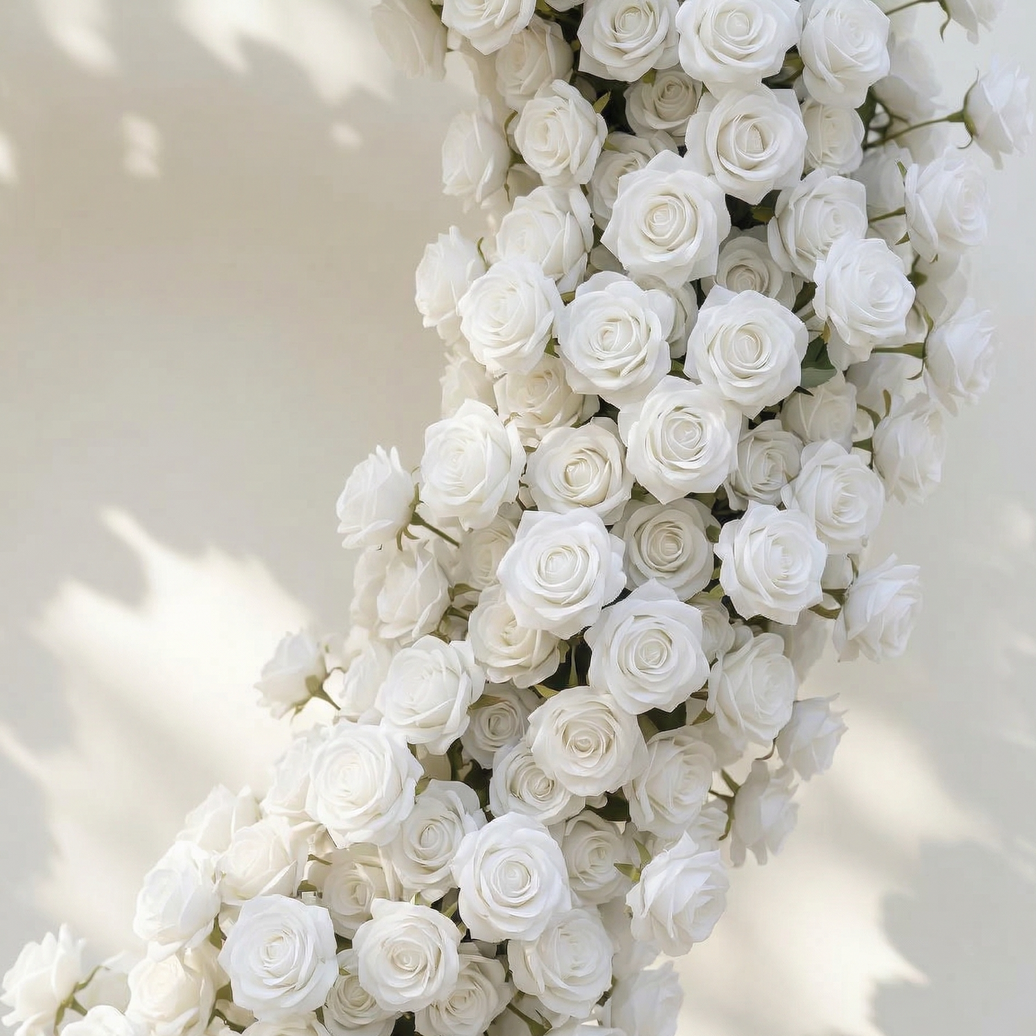 Virellea: Heart-Shaped Pure White Silk Rose Flower Arch Arrangement for Elegant Wedding Ceremonies