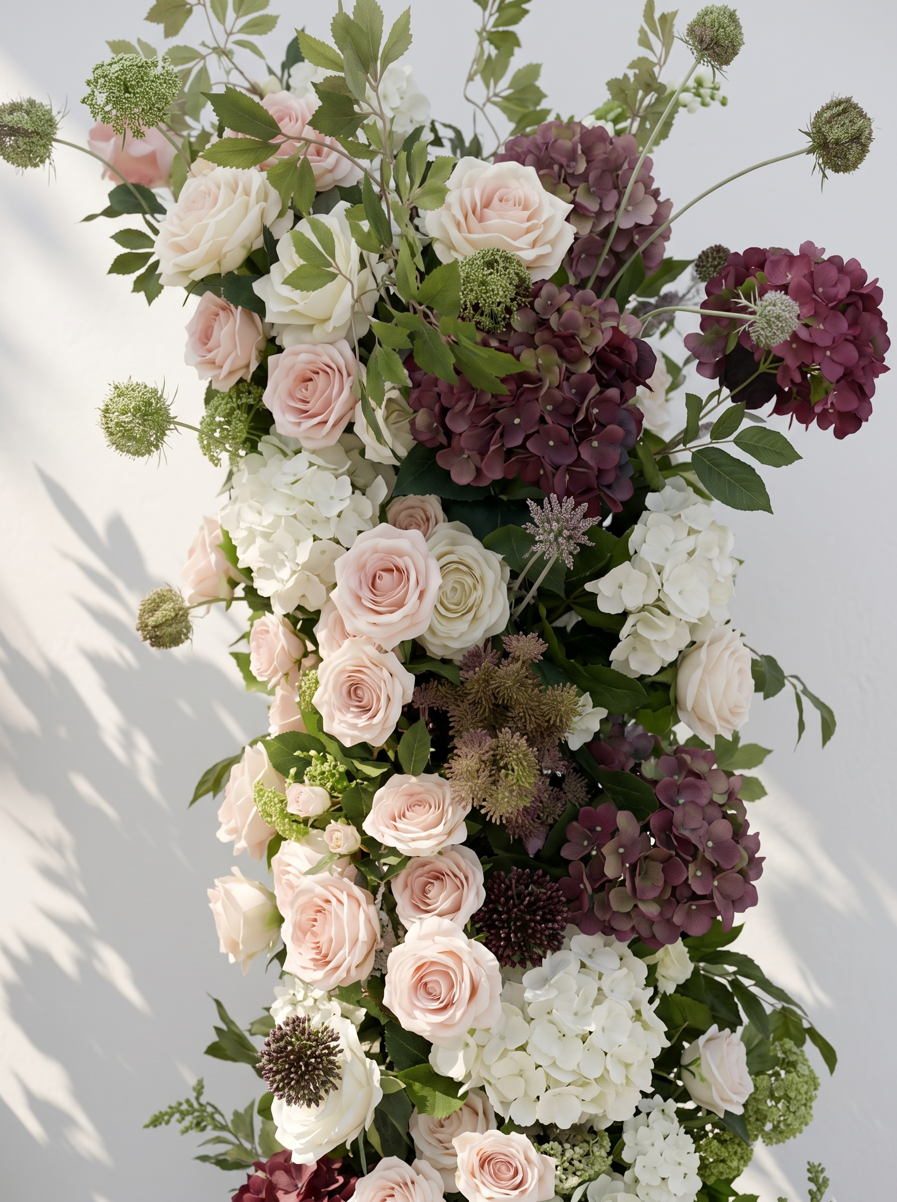 Virellina Luxury Horn Shaped Flower Arch with Frame for Wedding Party Event Backdrop Decoration — floral detail