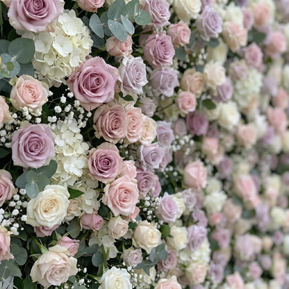 Vireo: 5D Lavender Floral &amp; Baby’s Breath Silk Wall Roll-Up Fabric Backdrop for Garden Weddings &amp; Elegant Ceremonies