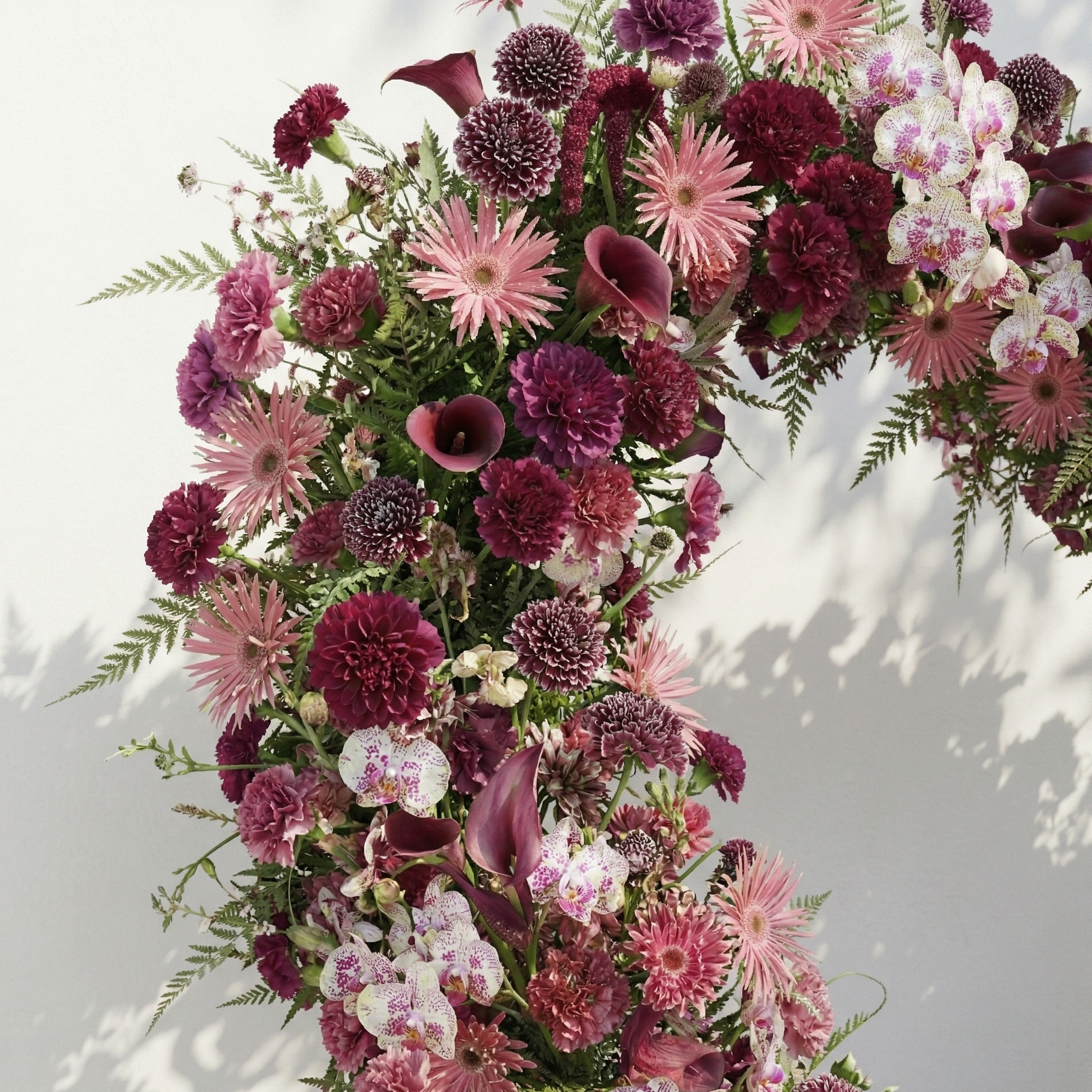 Virexa: Rich Berry-Toned Heart-Shaped Floral Arch for Luxury Wedding &amp; Proposal Ceremony