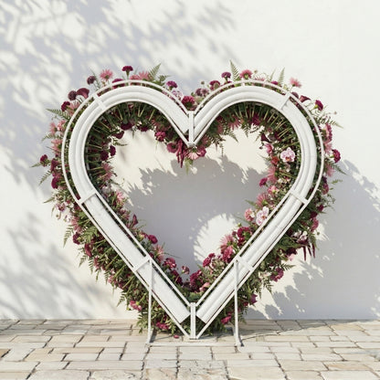 Virexa: Rich Berry-Toned Heart-Shaped Floral Arch for Luxury Wedding &amp; Proposal Ceremony