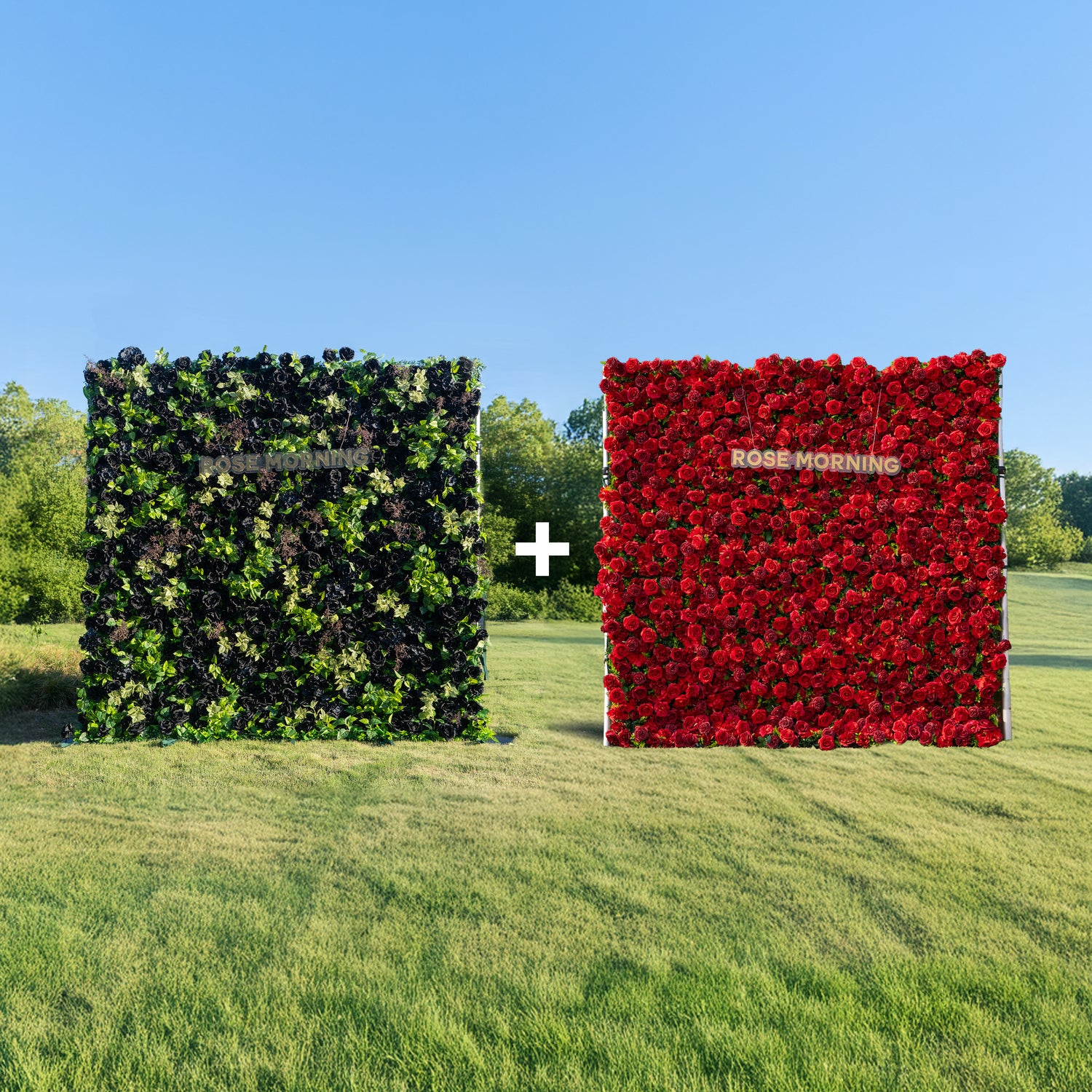 Bundle Sets Westminster + Luna wall: Fabric Backdrop Artificial rolling up flower walls