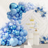 Rose Morning X011: Blue balloon set for happy birthday, wedding anniversary, baby shower party decoration. Set includes 12" and 16" blue balloons, a blue balloon garland, and a blue balloon arch. Balloons are made of high quality latex that will not fade or crack. Balloon garlands and balloon arches are easy to assemble and can decorate your party venue in a variety of ways. This set of balloons is the perfect addition to any party and will impress your guests.