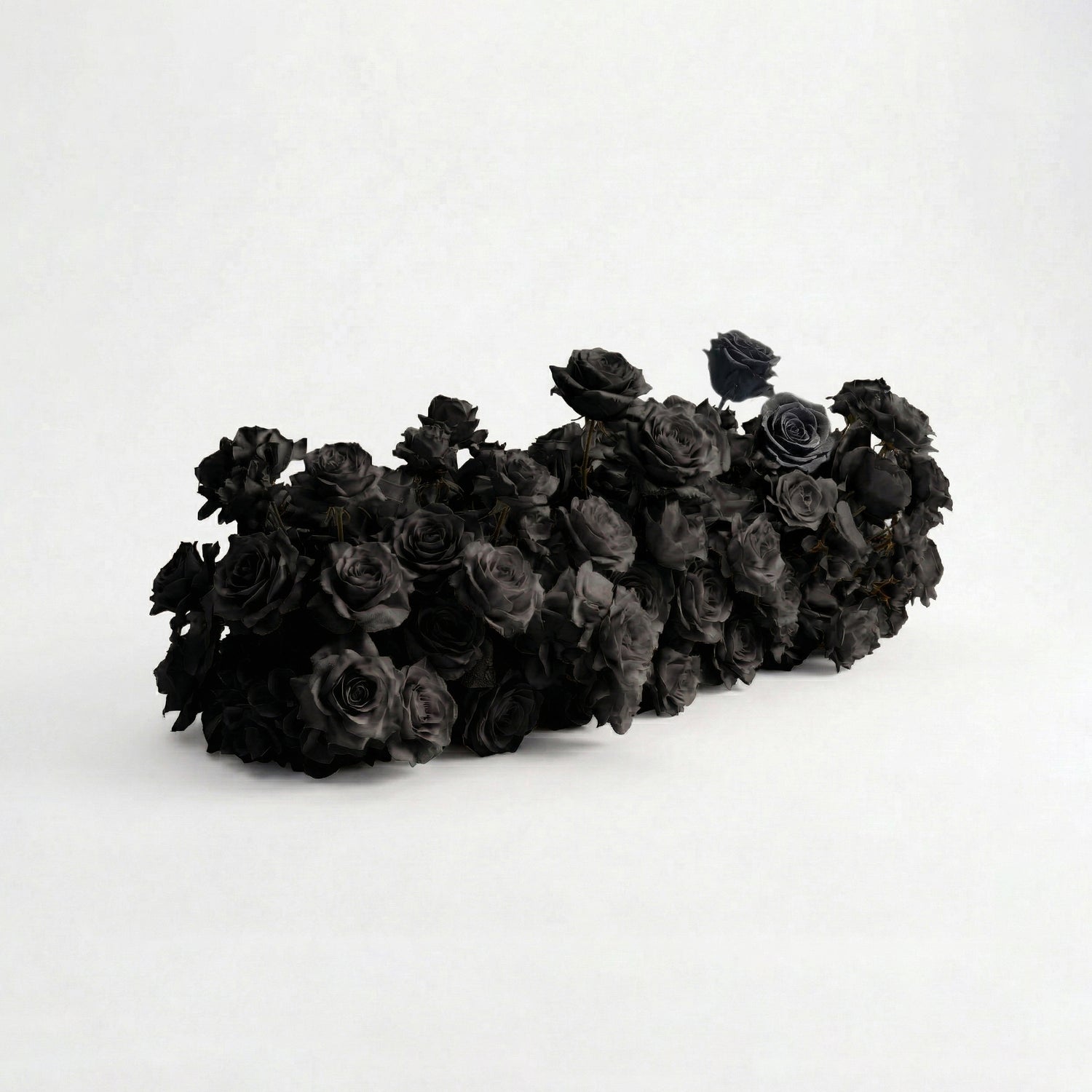 Xelune: 3D Mysterious All-Black Heart-Shaped Artificial Floral Backdrop for Luxury Photo Booth &amp; Events