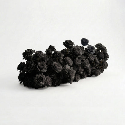 Xelune: 3D Mysterious All-Black Heart-Shaped Artificial Floral Backdrop for Luxury Photo Booth &amp; Events