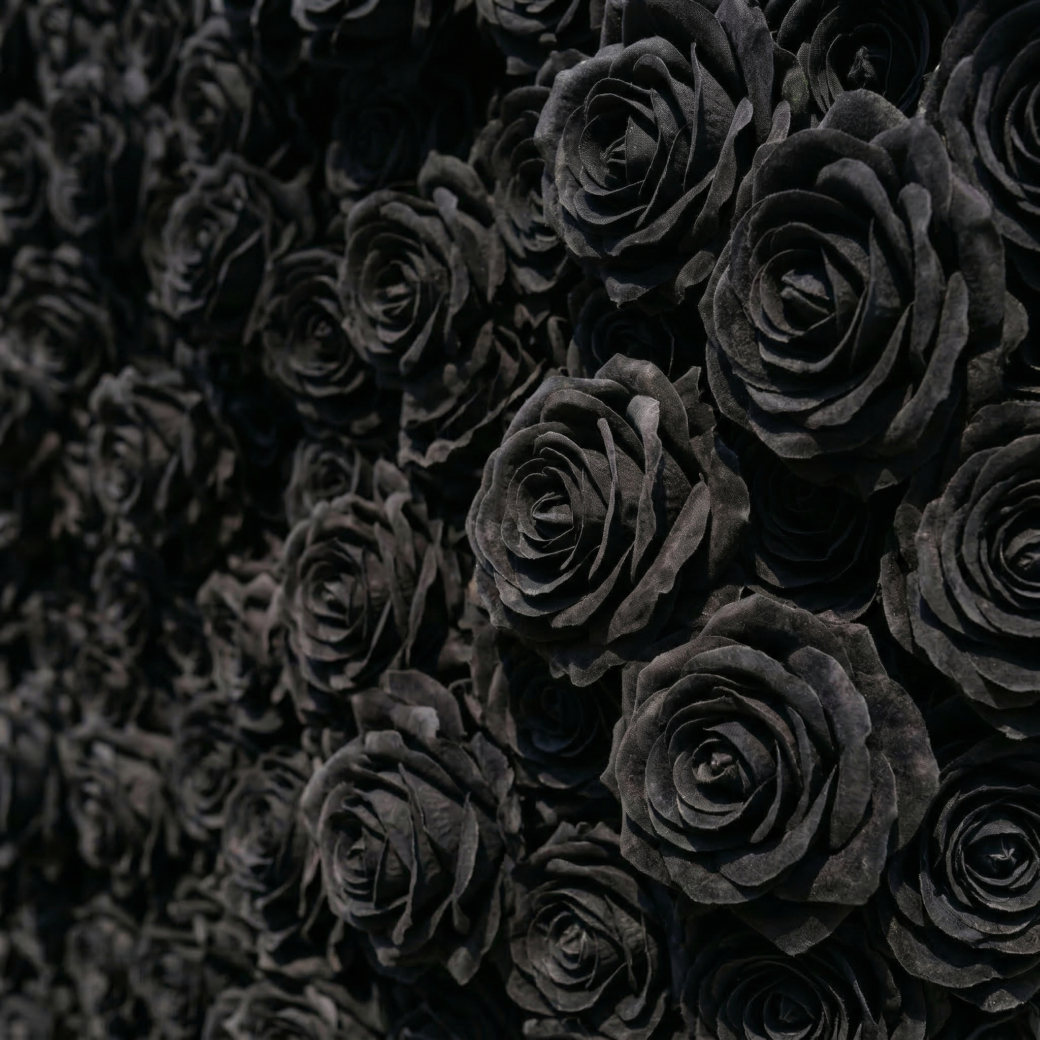 Xelune: 3D Mysterious All-Black Heart-Shaped Artificial Floral Backdrop for Luxury Photo Booth &amp; Events