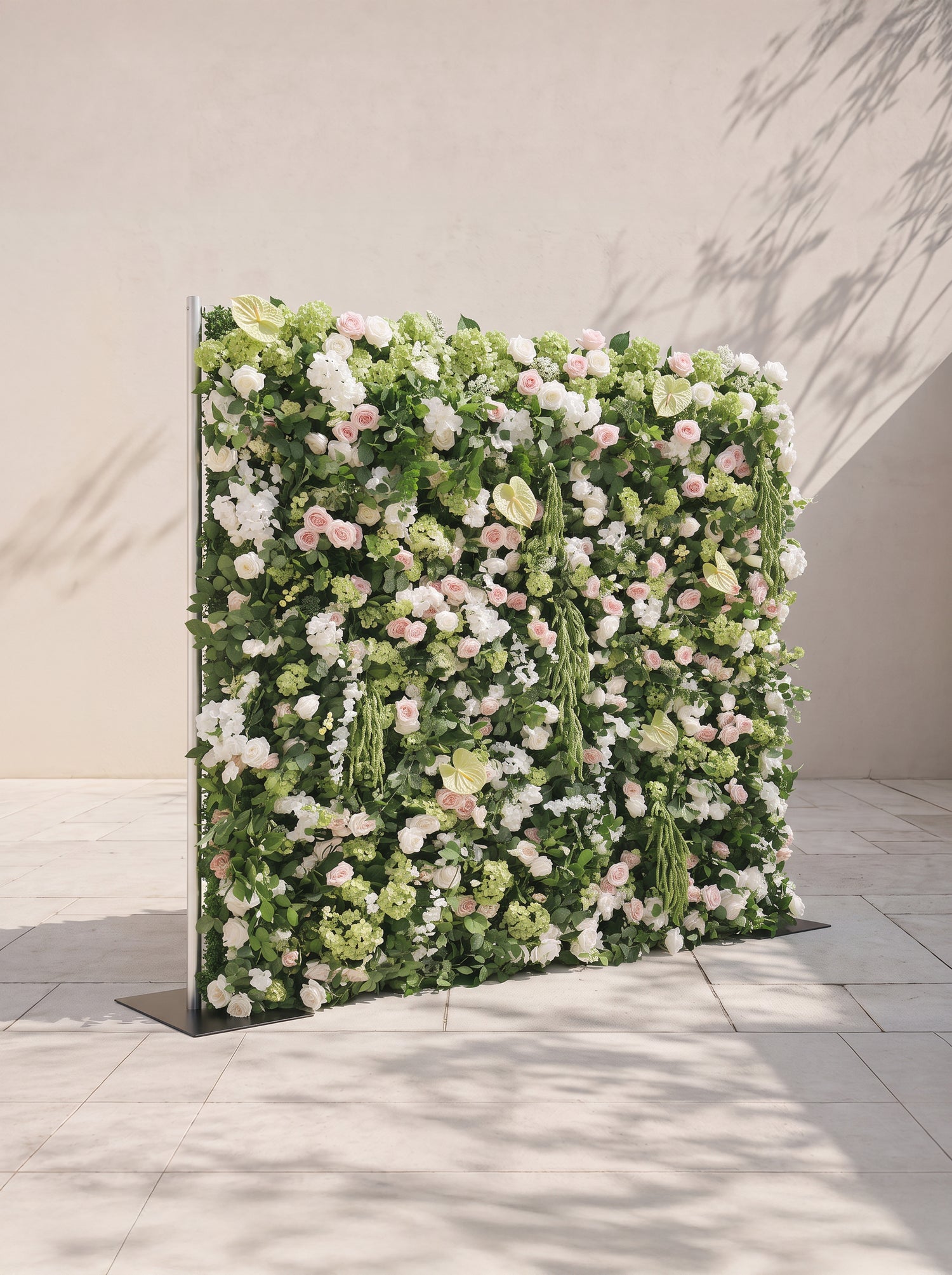 Yarara 5D Fabric Artificial rolling up curtain flower wall — left view