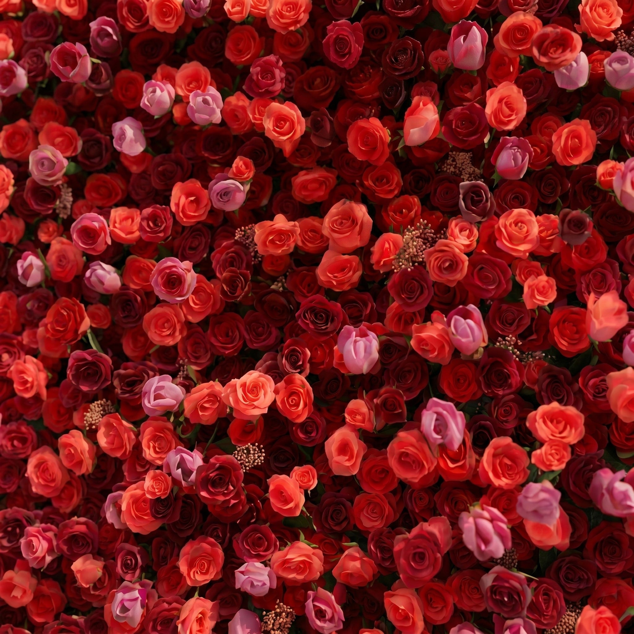 Yarsira: 5D Ruby Red &amp; Deep Crimson Silk Floral Wall Backdrop for Luxury Weddings &amp; Grand Galas