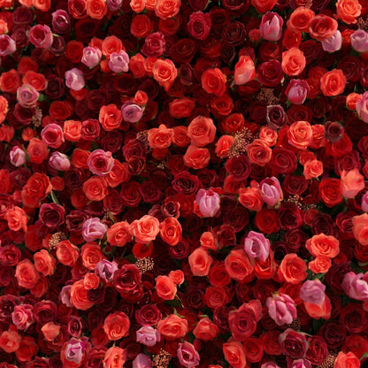 Yarsira: 5D Ruby Red &amp; Deep Crimson Silk Floral Wall Backdrop for Luxury Weddings &amp; Grand Galas