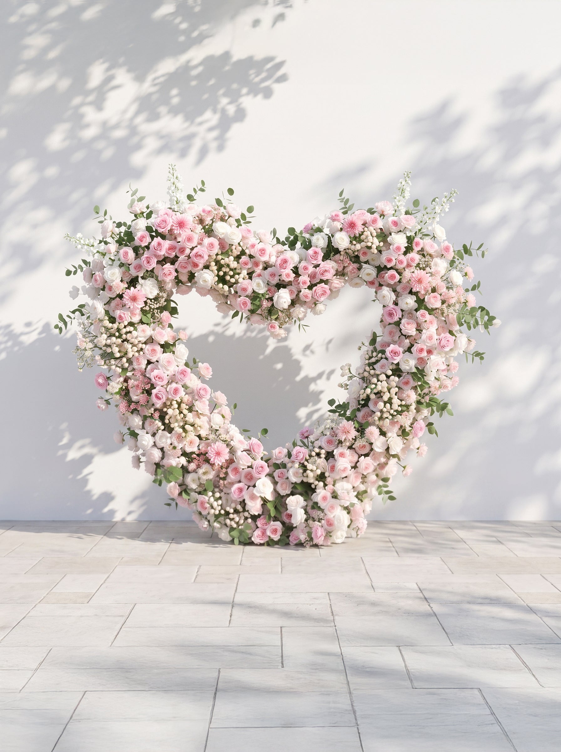 Yarsola:  Heart-Shaped Floral Arch for Elegant Garden Wedding &amp; Proposal Party — front view
