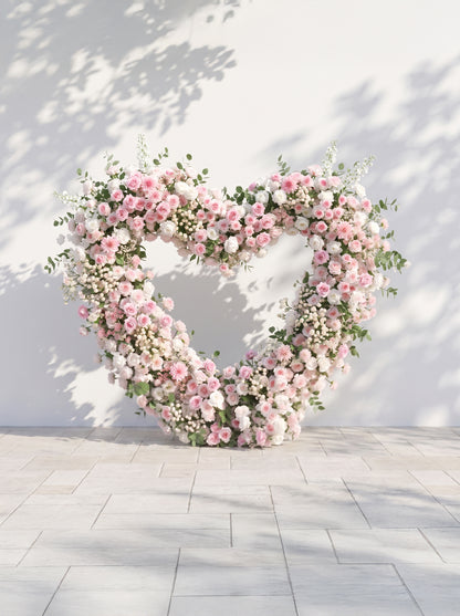 Yarsola:  Heart-Shaped Floral Arch for Elegant Garden Wedding &amp; Proposal Party — front view