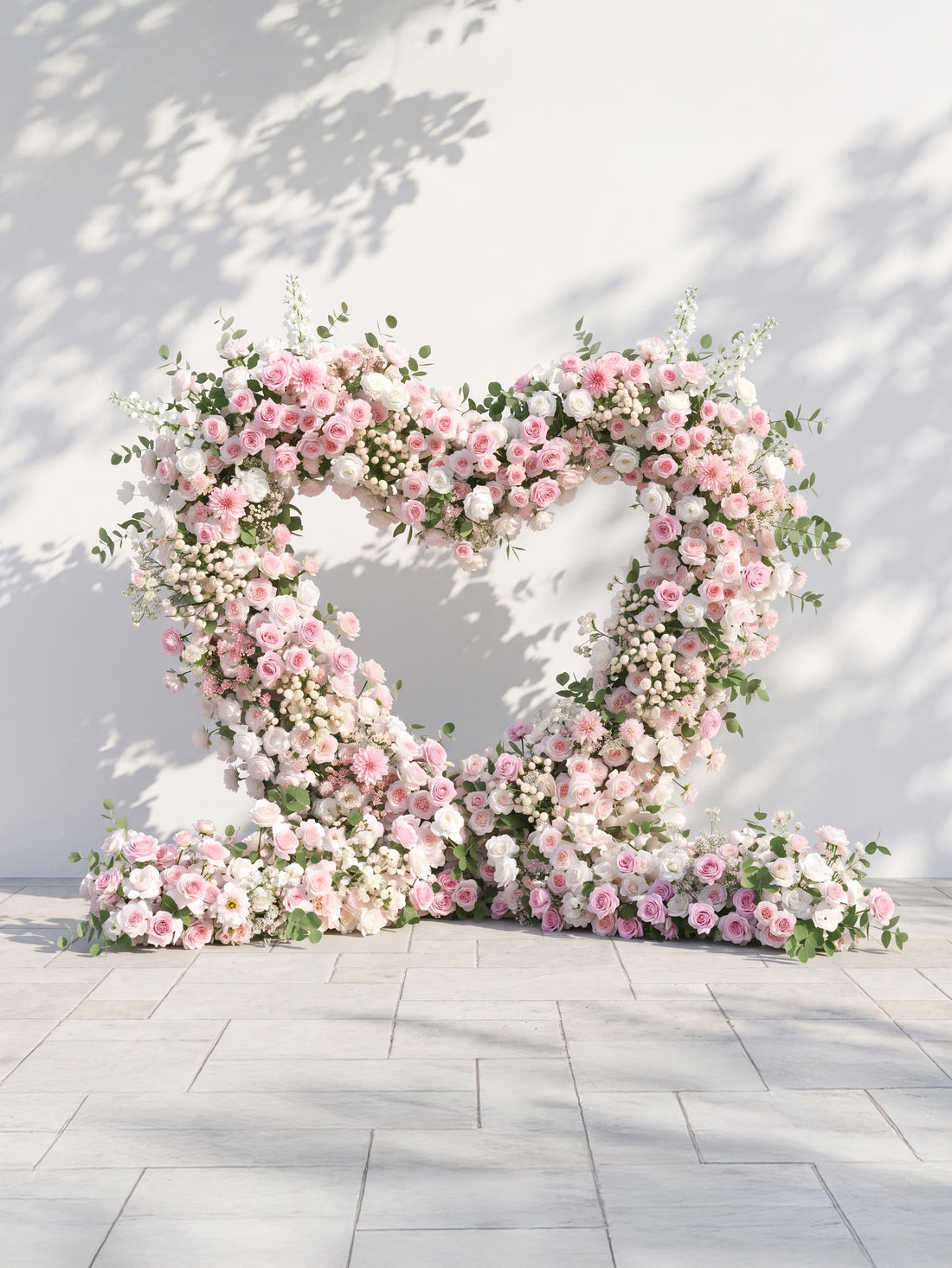Yarsola:  Heart-Shaped Floral Arch for Elegant Garden Wedding &amp; Proposal Party Including 2 Runners