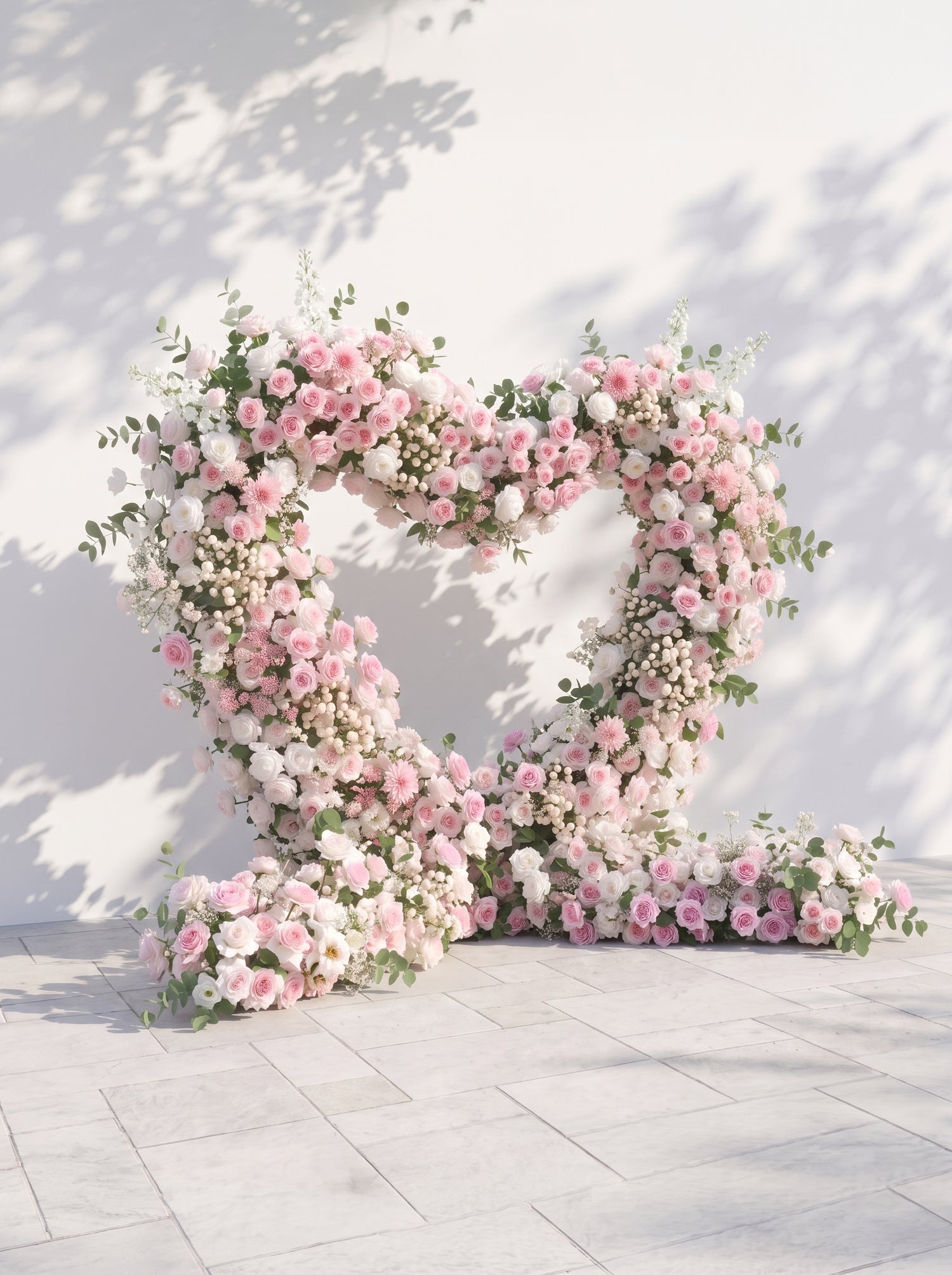 Yarsola:  Heart-Shaped Floral Arch for Elegant Garden Wedding &amp; Proposal Party — left view