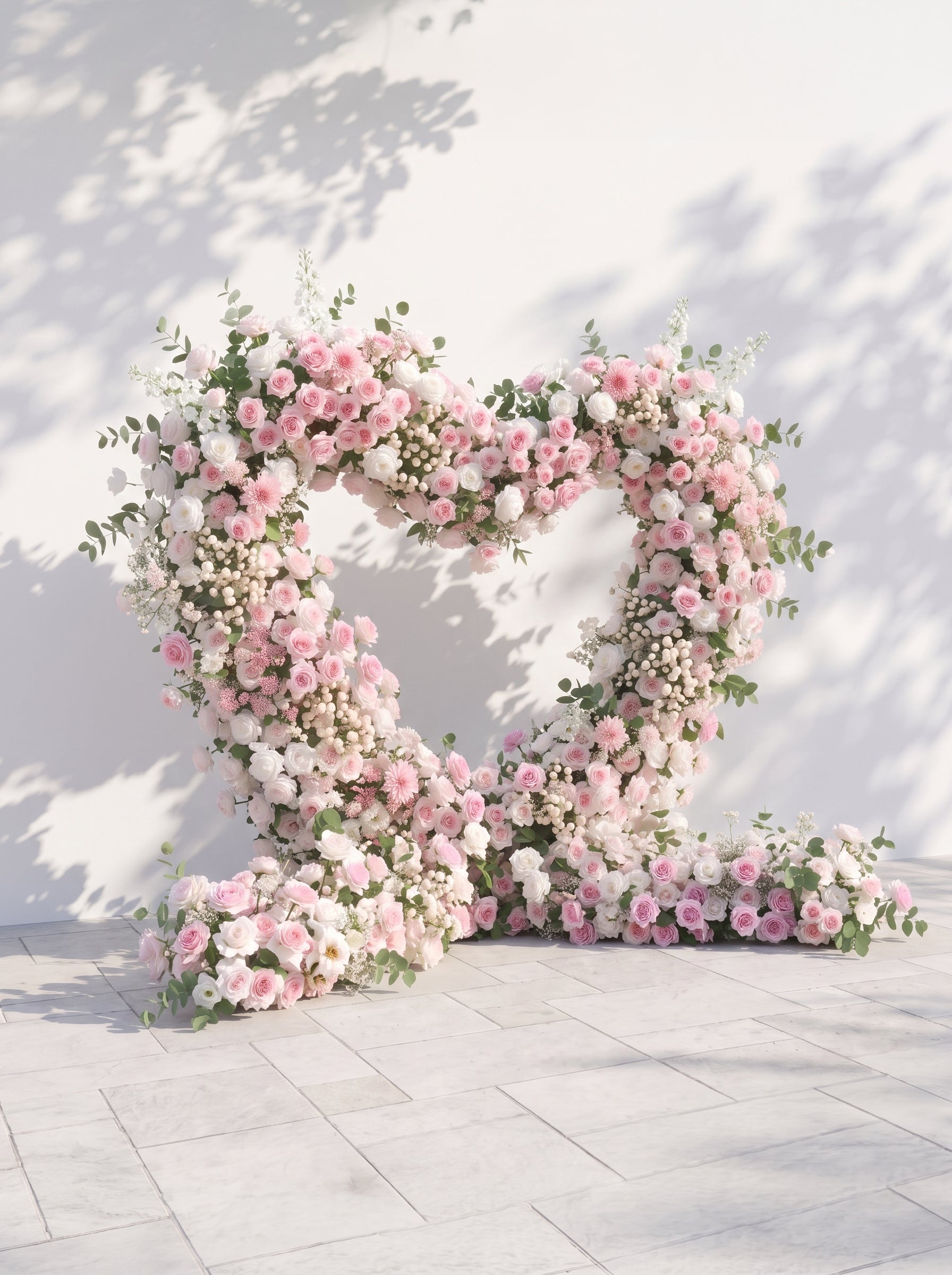 Yarsola:  Heart-Shaped Floral Arch for Elegant Garden Wedding &amp; Proposal Party — left view