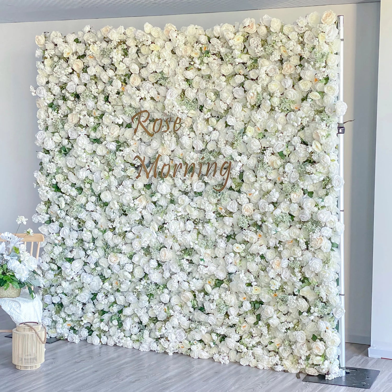 Yimi：5D Garden Series Fabric Artificial rolling up curtain flower wall