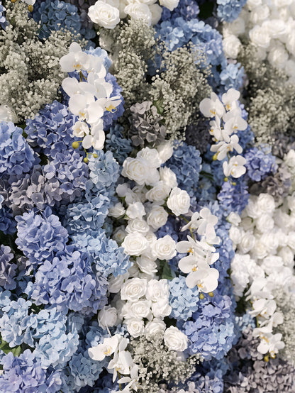 Zarena 5D Fabric Artificial rolling up curtain flower wall — floral detail