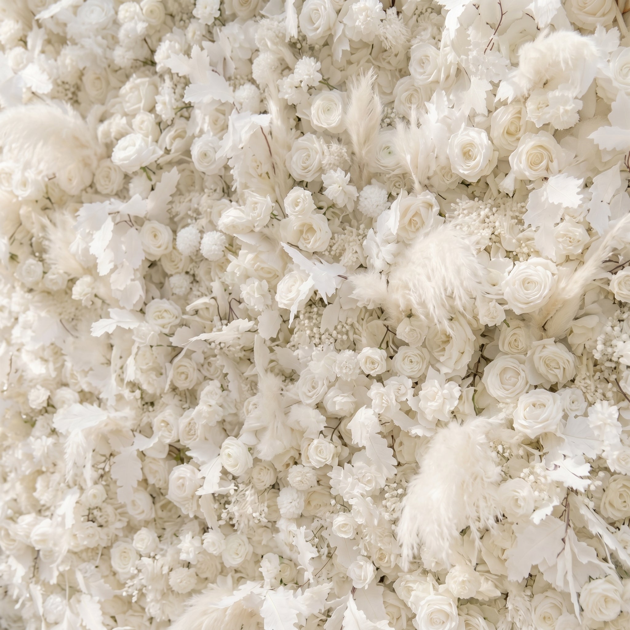 Zarenbelle: Classic White 5D Flower wall with Roses and Pampas for Wedding&amp;Event Decor zarenbelle detail 1