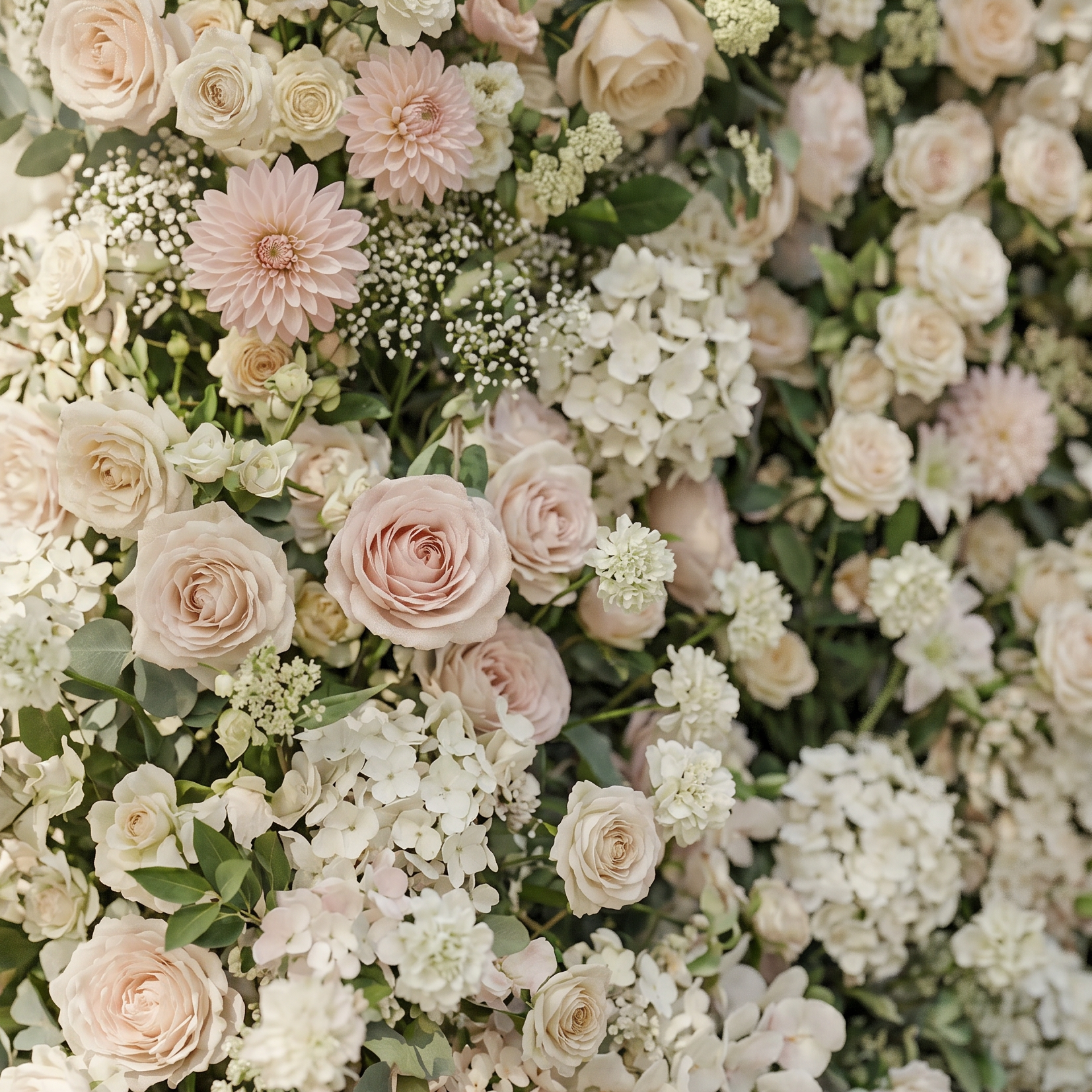 Zarenlora:New Luxury White&amp;Pink 5D Flower wall with Roses &amp;Hydrangeas for Wedding&amp;Event Decor zarenlora detail 2